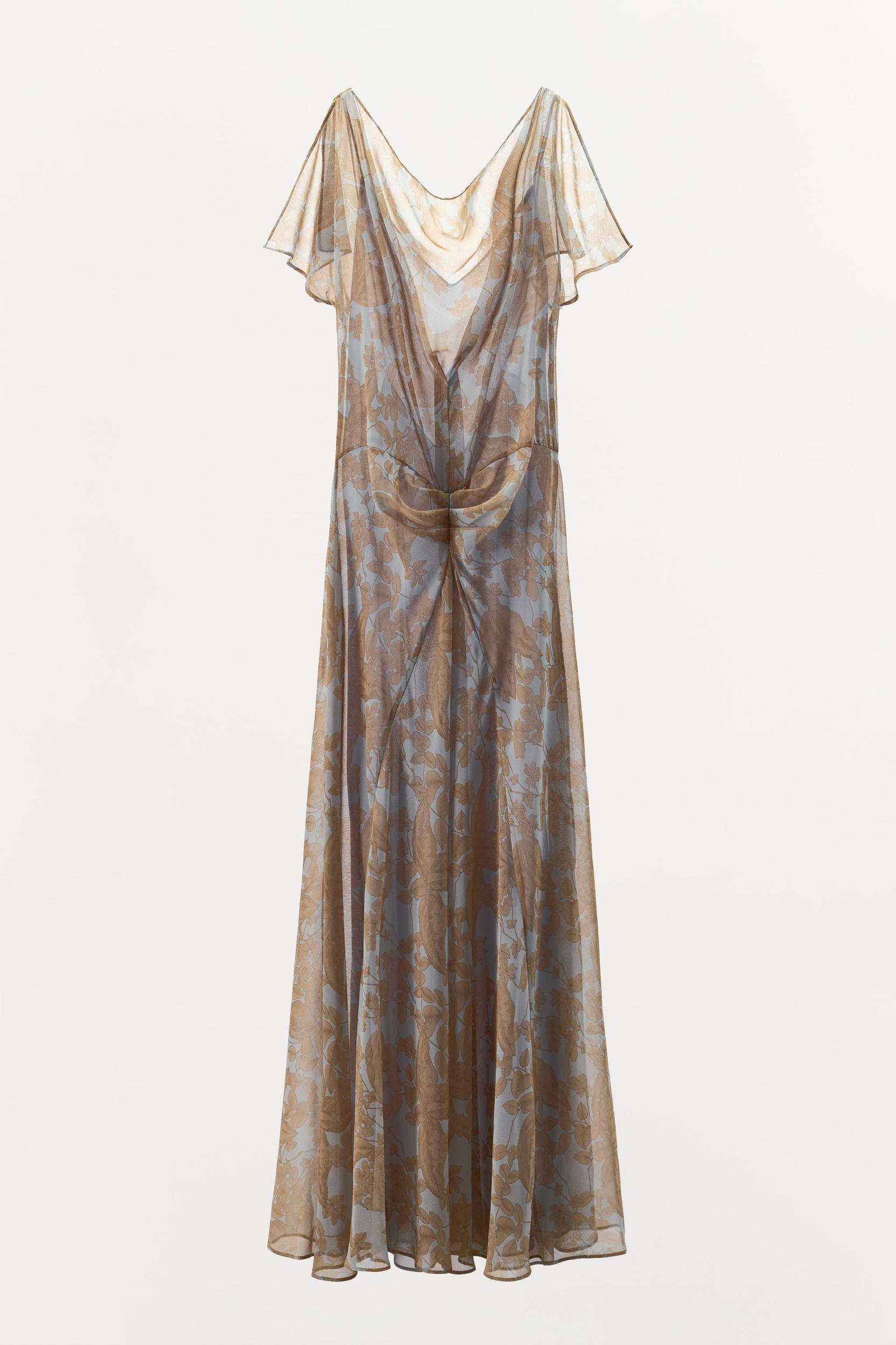 GATHERED FLORAL PRINT DRESS Product Image