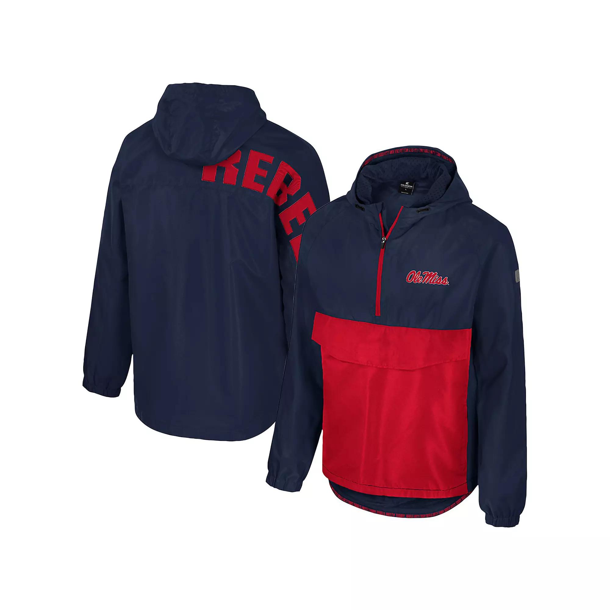 Men's Colosseum Navy Ole Miss Rebels Reloaded Anorak Half-Zip Jacket,  Product Image