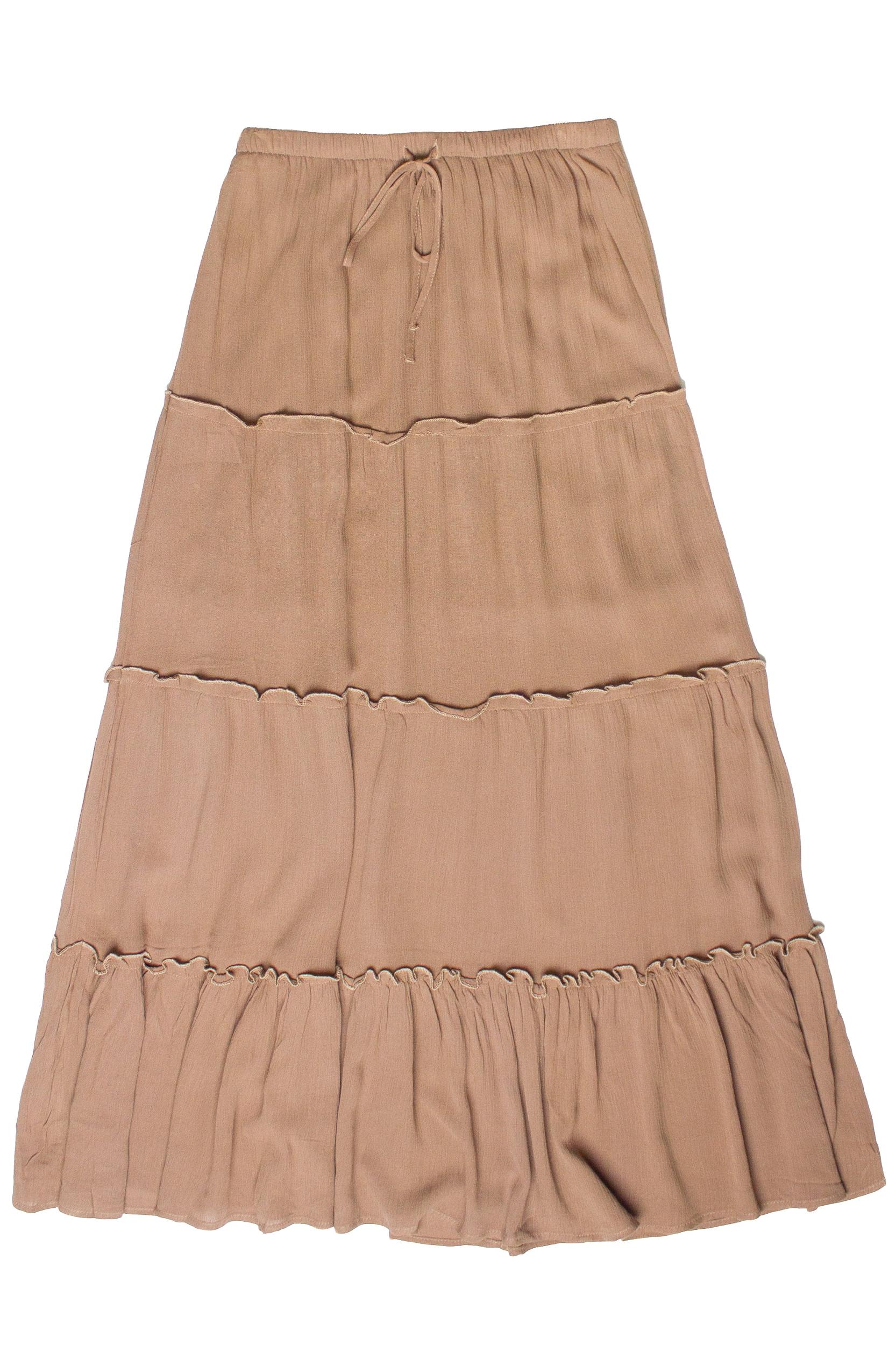 Ruffle Trim Tiered Maxi Skirt Product Image