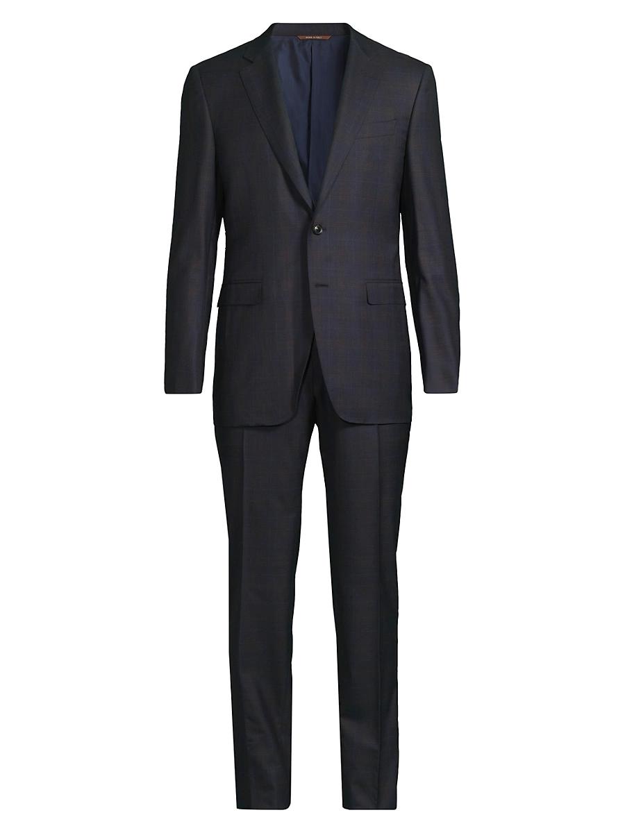 Mens Milano Plaid Wool Single-Breasted Suit Product Image