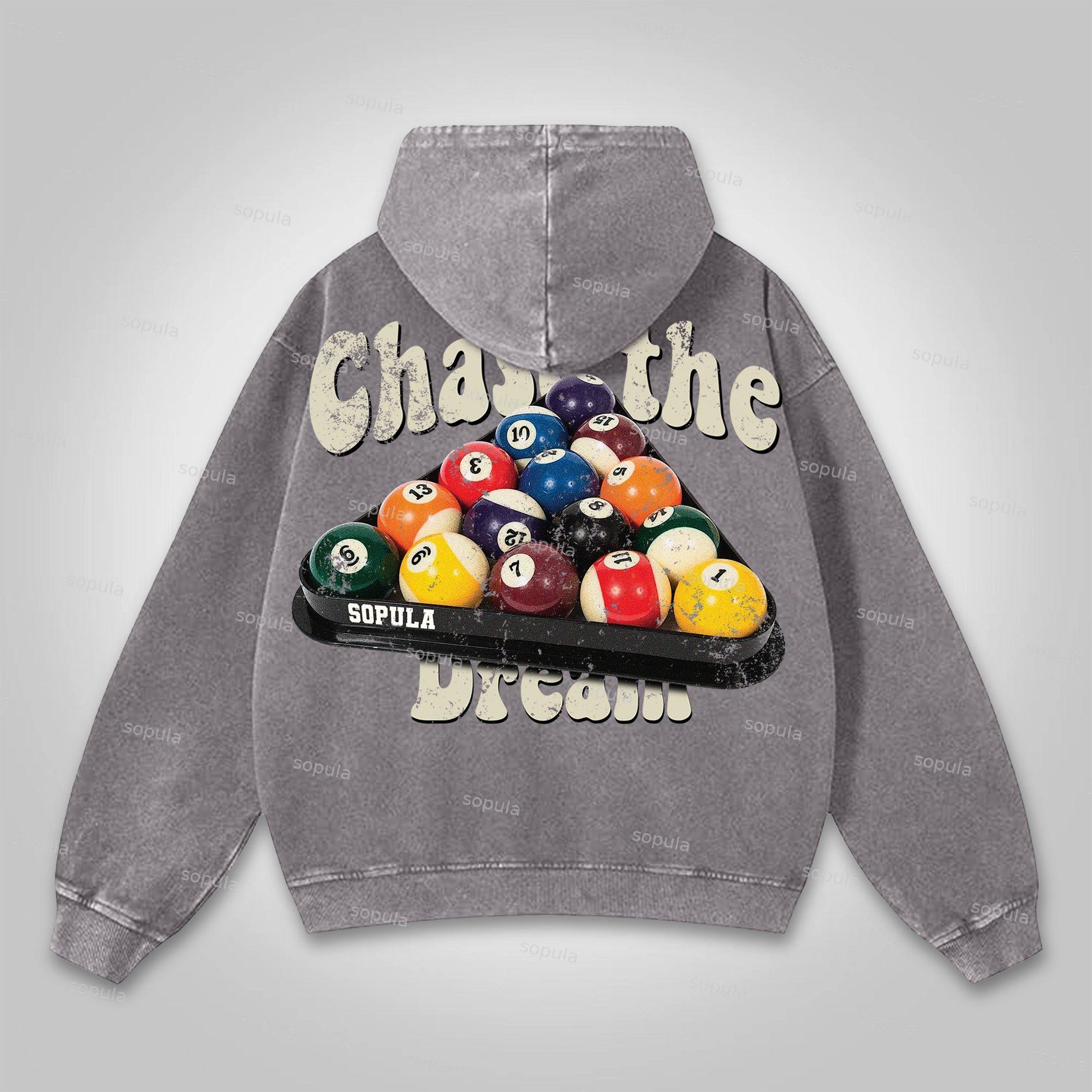 Sopula Chase The Dream Vintage Billiards Graphic Washed Hoodie Product Image