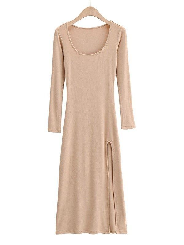 Long Sleeve Ribbed Maxi Dress Product Image