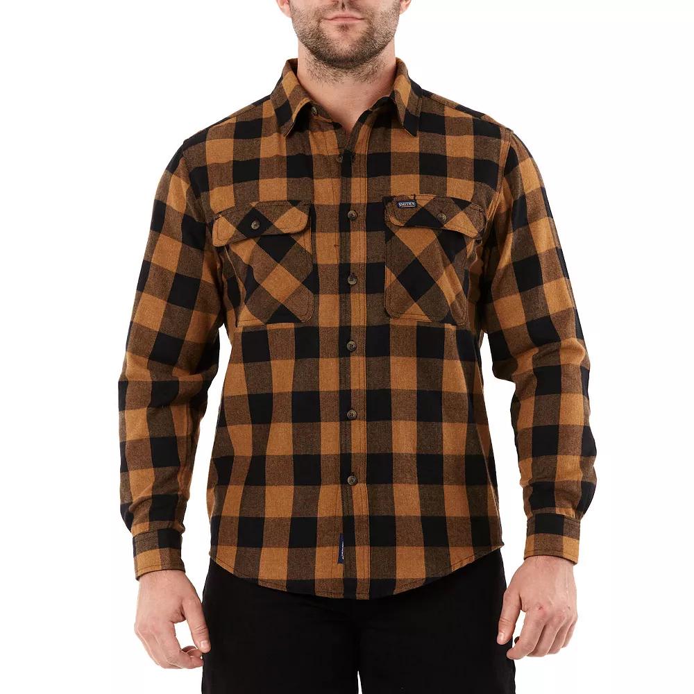 Men's Smith's Workwear Regular-Fit Buffalo Plaid Two-Pocket Flannel Button-Down Shirt,  Product Image