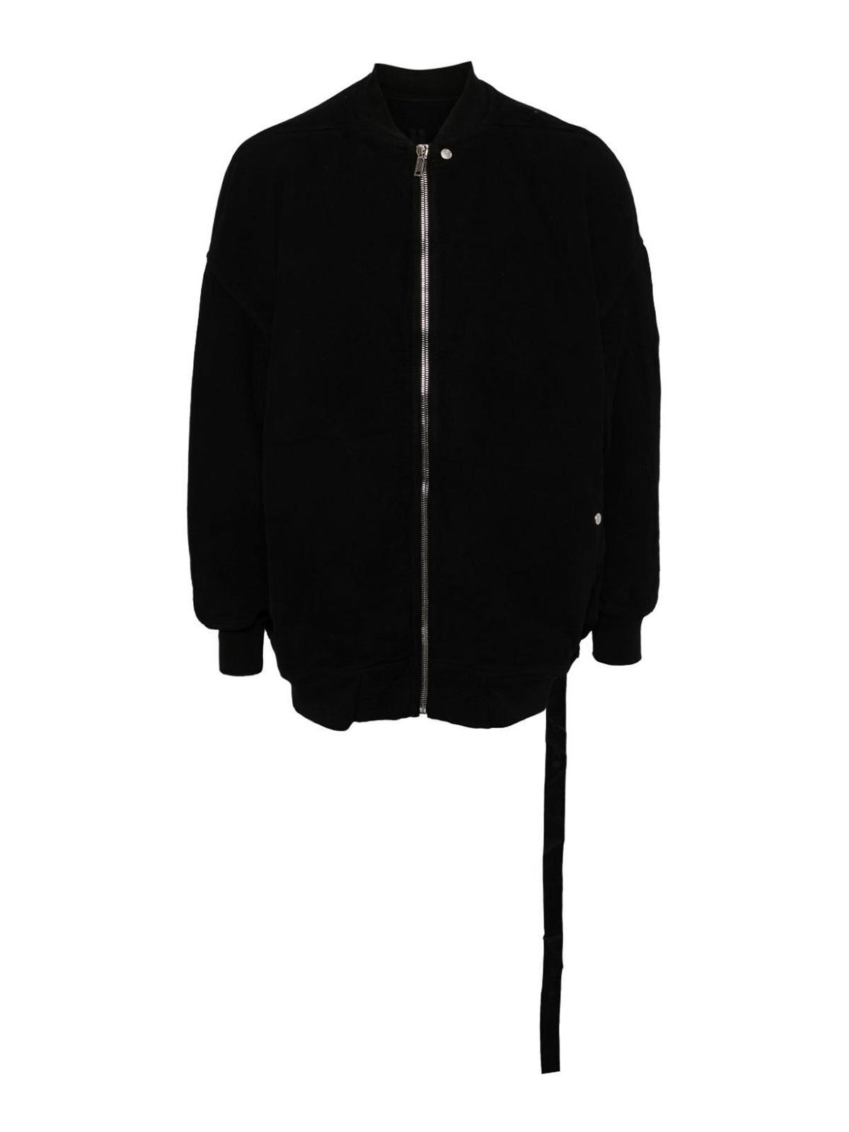 RICK OWENS Black Hollywood Jumbo Flight Bomber Jacket In 09 Black Product Image