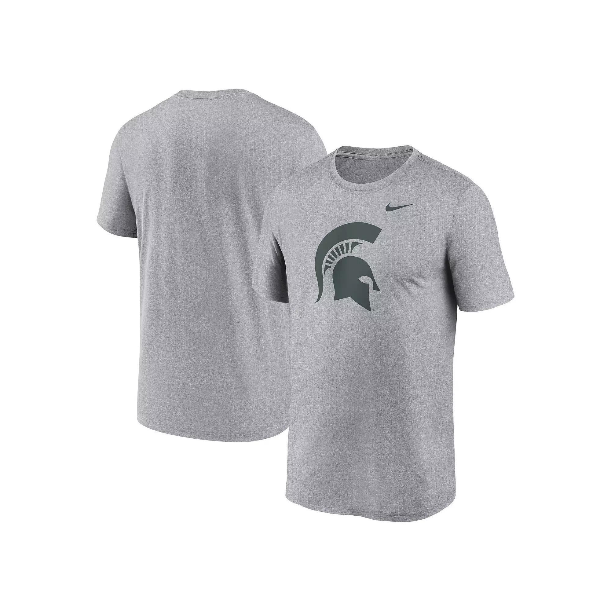 Men's Nike Heather Gray Michigan State Spartans Primetime Legend Logo T-Shirt,  Product Image