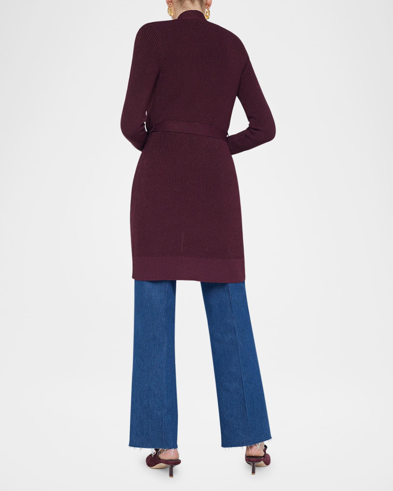 Noe Double-Breasted Metallic-Knit Cardigan Product Image