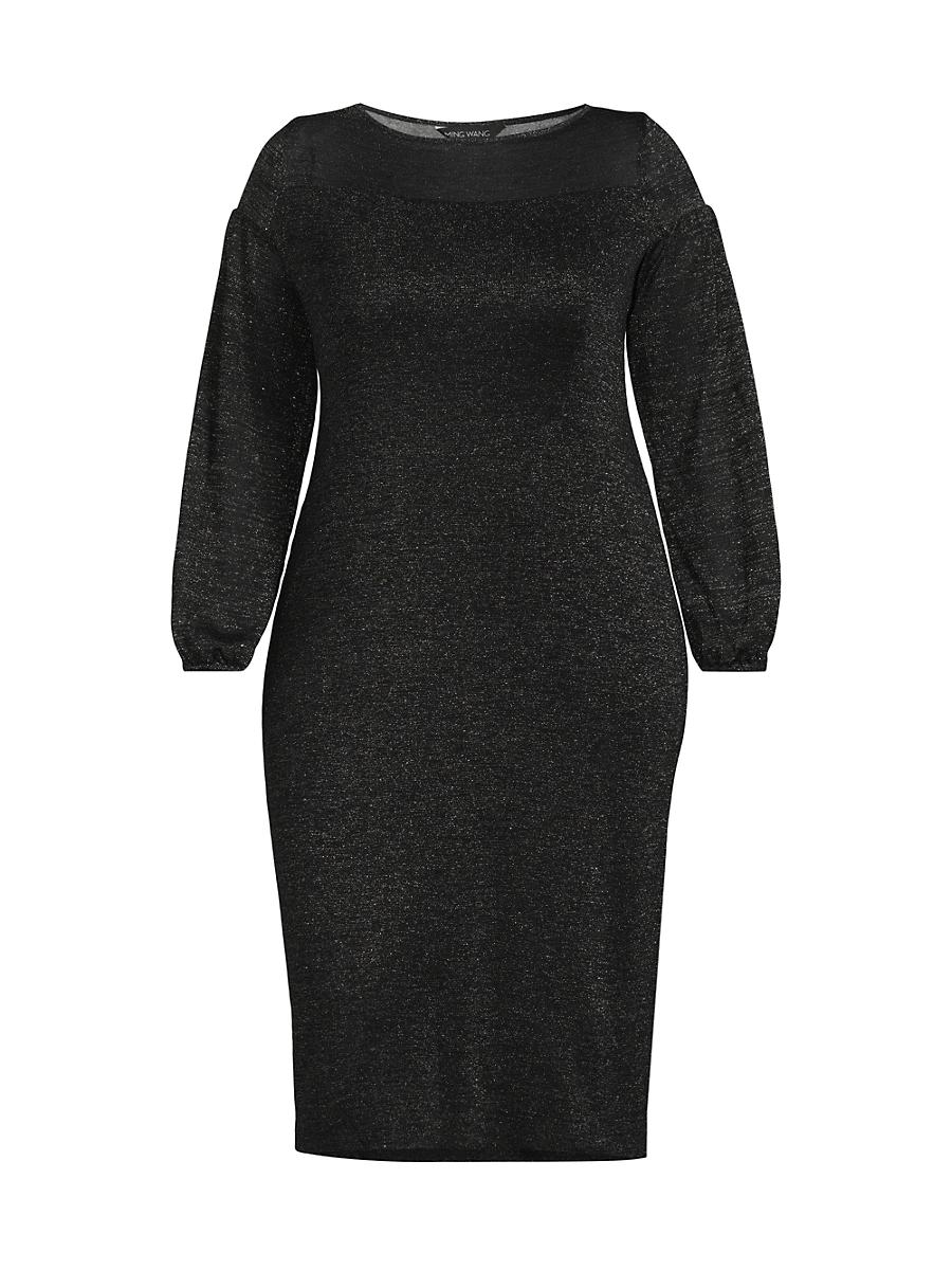 Womens Metallic Sheath Midi-Dress Product Image