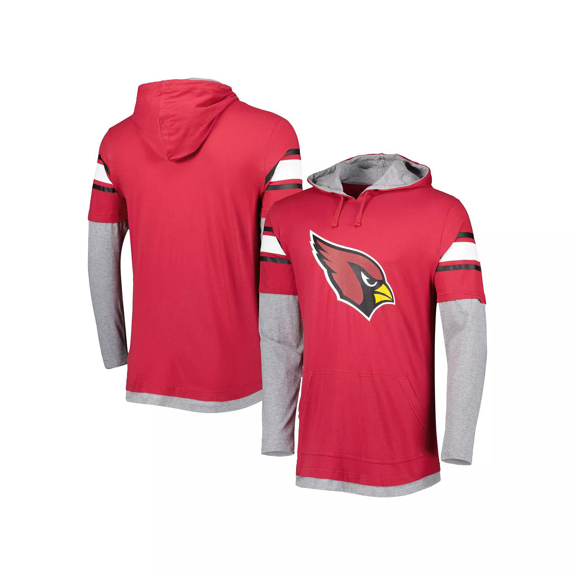 Men's New Era Cardinal Arizona Cardinals Long Sleeve Hoodie T-Shirt,  Product Image