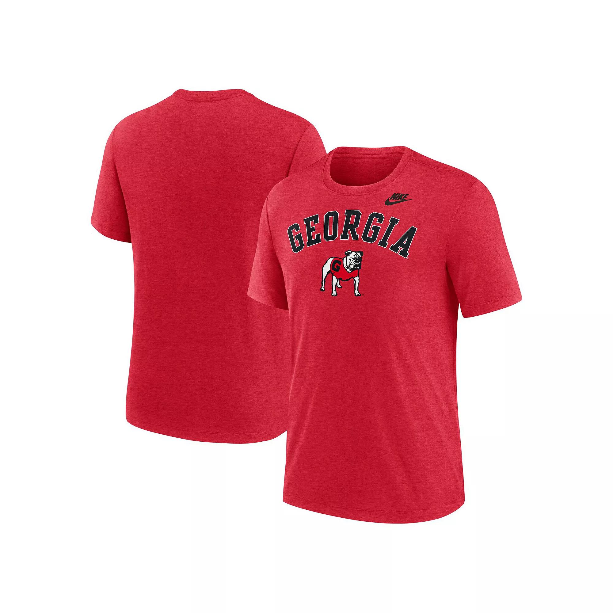 Men's Nike Heather Red Georgia Bulldogs Legacy Arch Tri-Blend T-Shirt,  Product Image