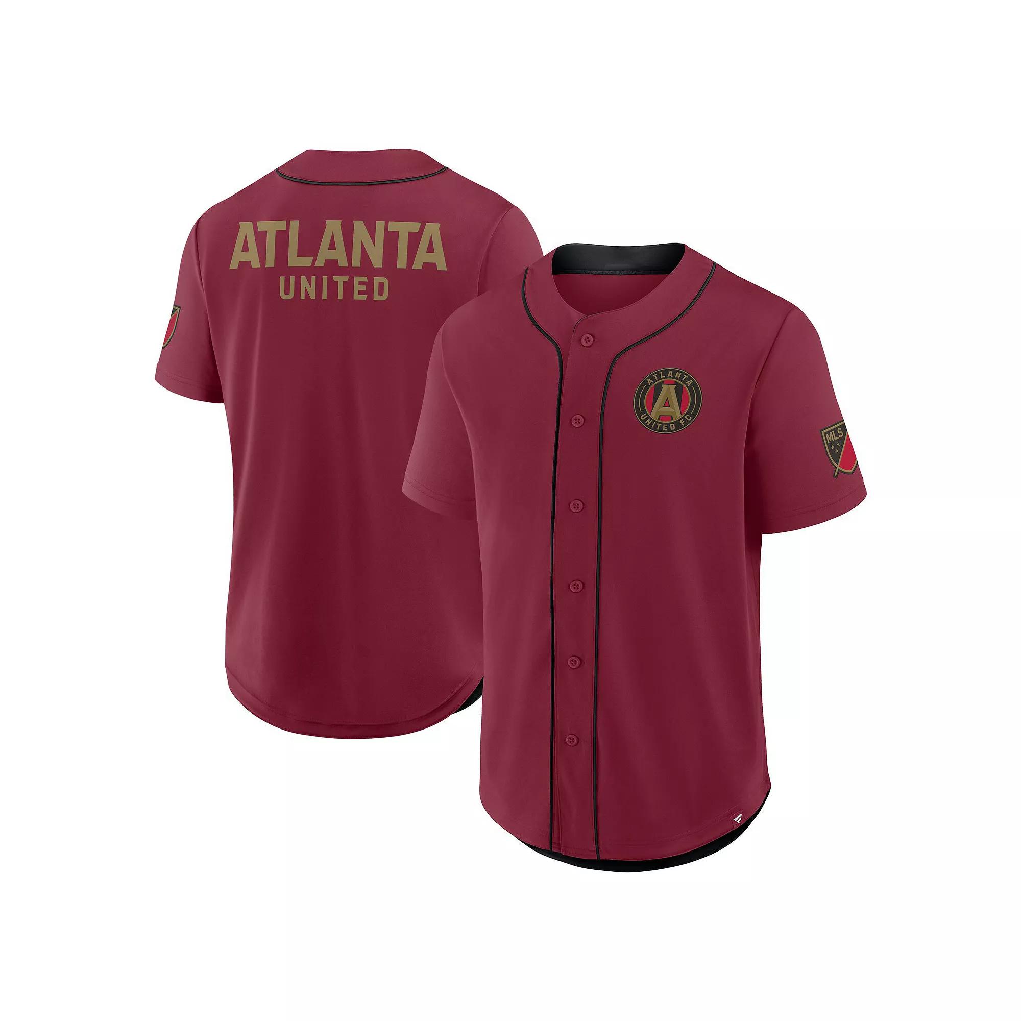 Men's Fanatics Red Atlanta United FC Injury Time Baseball Jersey, Size: XL, Atu Red Product Image