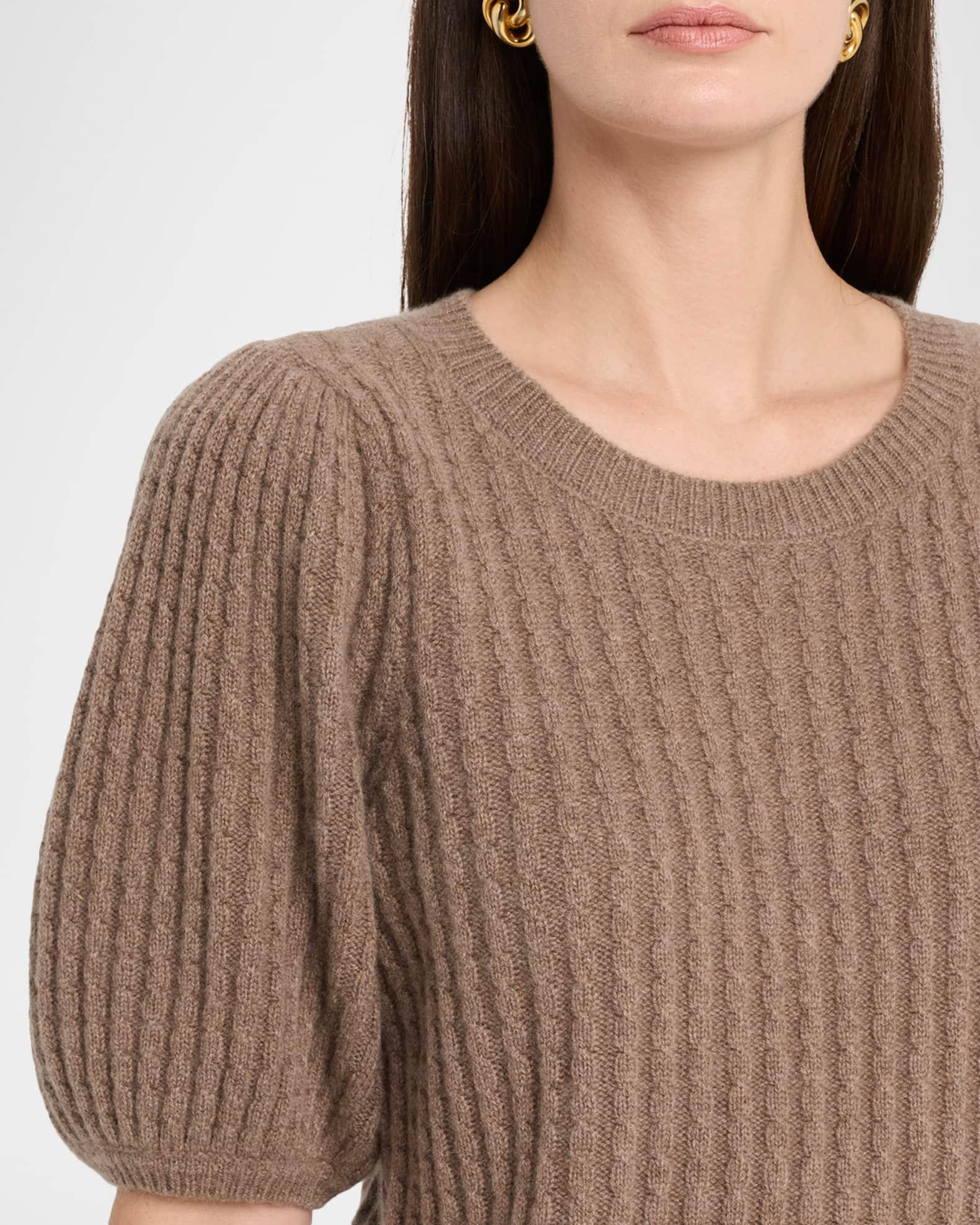 Lucerne Short-Sleeve Cable-Knit Cashmere Sweater Product Image