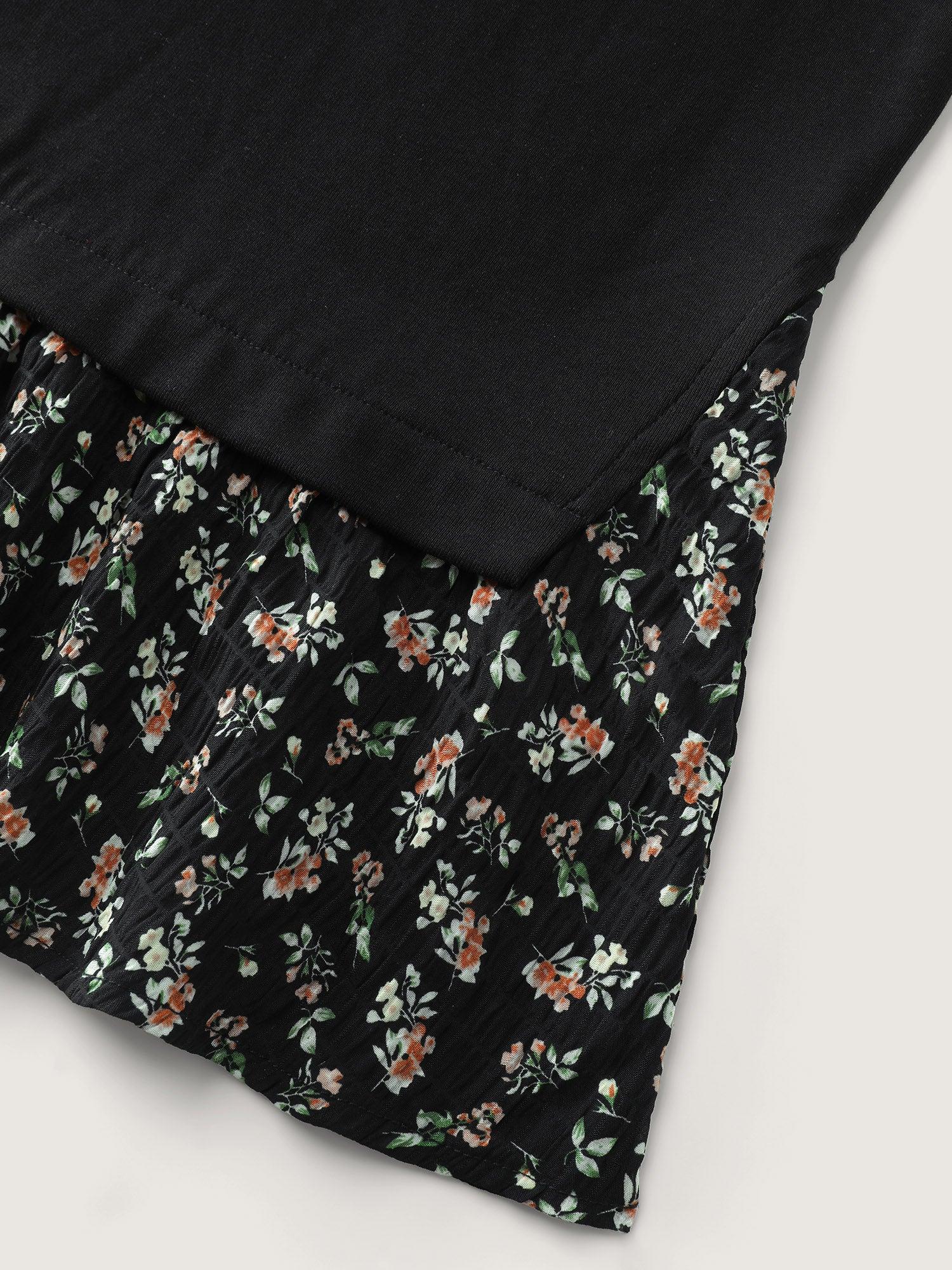 2-in-1 Floral Print Knit Top Female Product Image