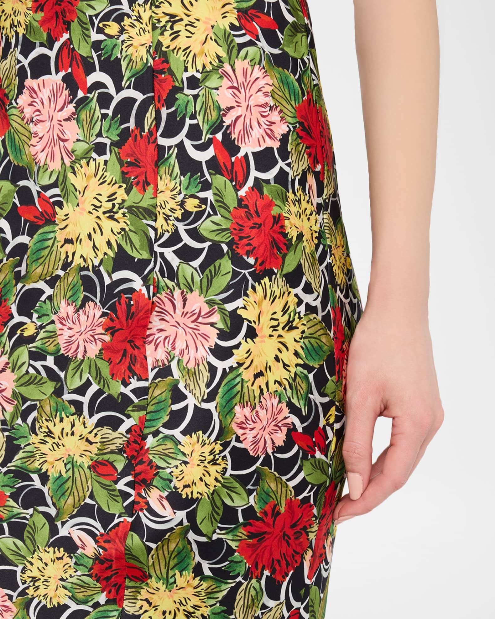 Renee Long Floral Silk Spaghetti-Strap Dress Product Image