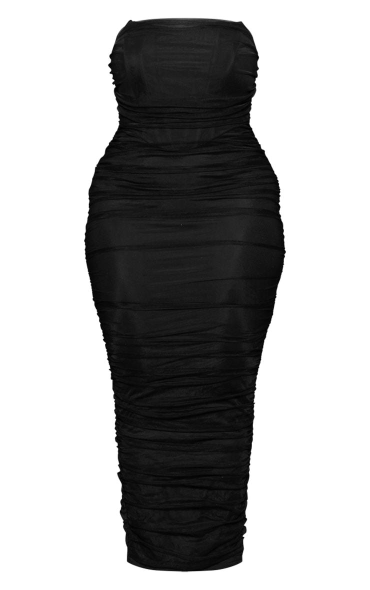 Shape Black Mesh Corset Bandeau Maxi Dress Product Image