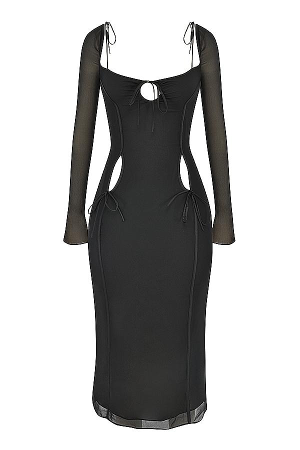 Ophelia  black cutout midi dress Product Image