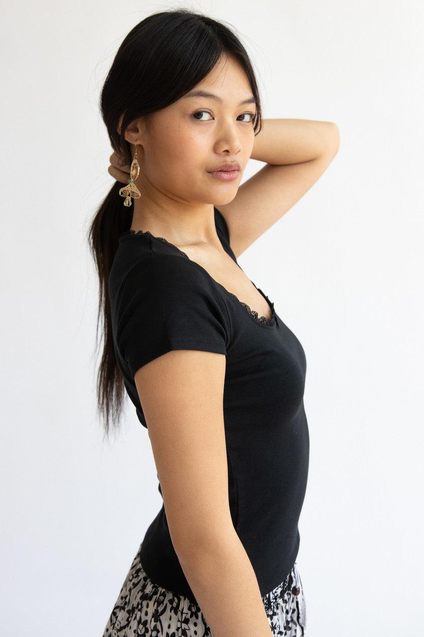 Square Neck Bow Tee Product Image