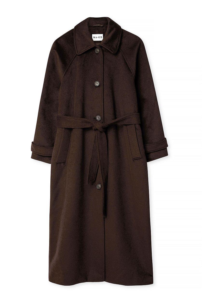 Raglan Sleeve Wool Blend Coat Product Image