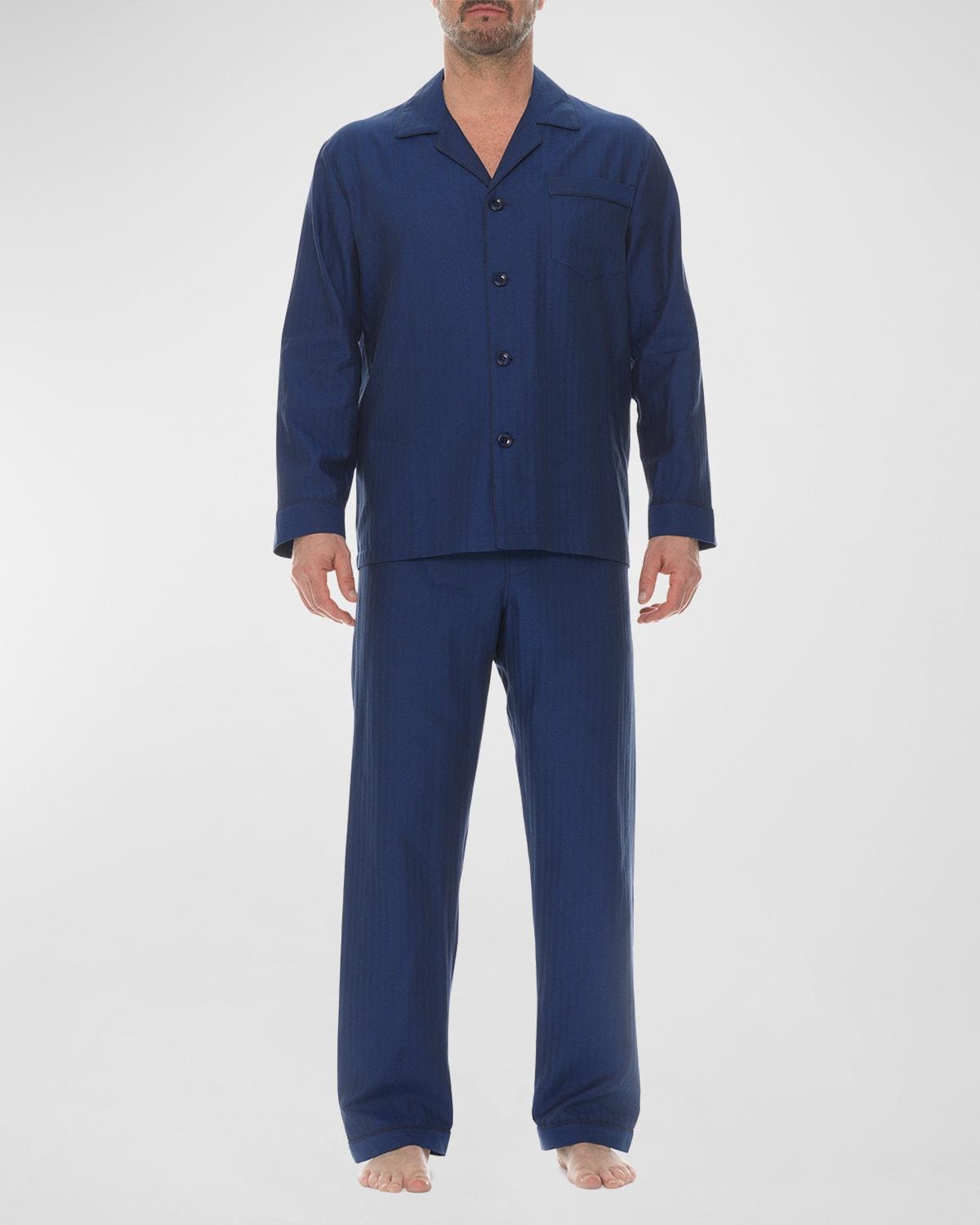 Mens Piped Pajama Set Product Image