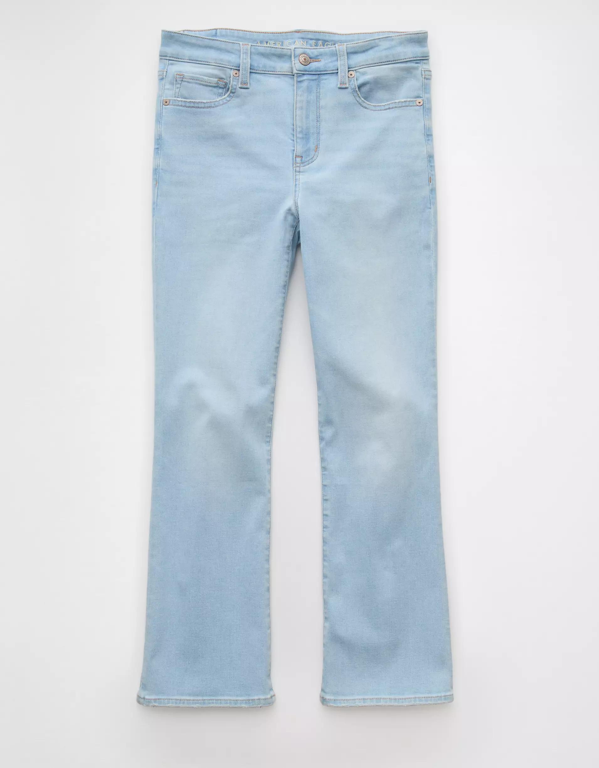 AE Next Level High-Waisted Kick Bootcut Crop Jean Product Image