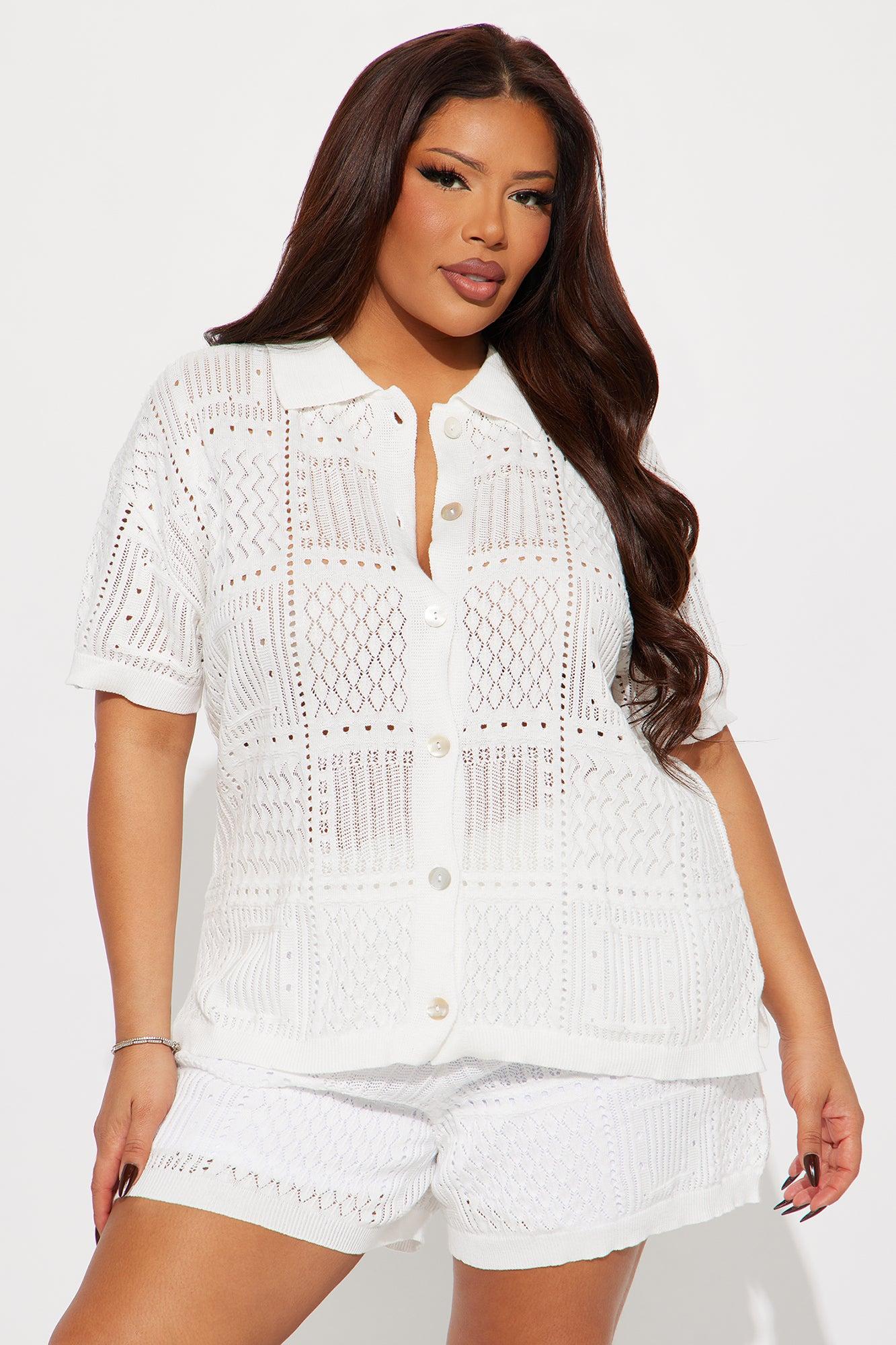 Hazel Crochet Short Set - White Product Image