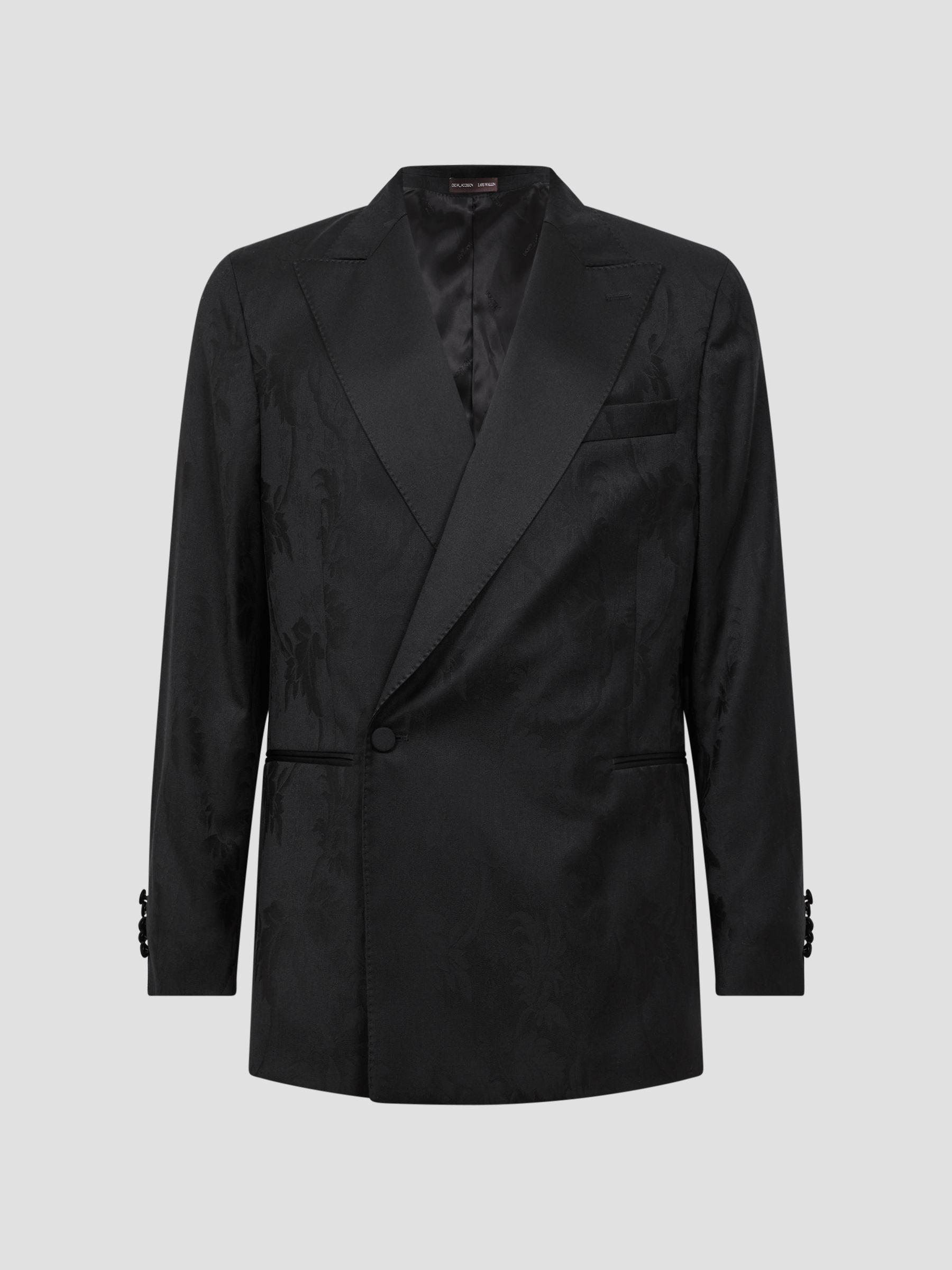 Jacquard Oscar Jacobson Double Breasted Blazer in Black Product Image