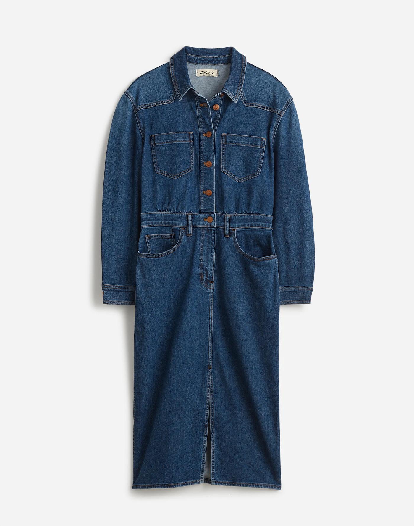 Denim Western Midi Shirtdress in Laselle Wash Product Image