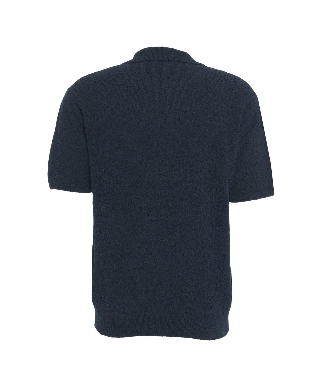 Boucle knit polo shirt Product Image