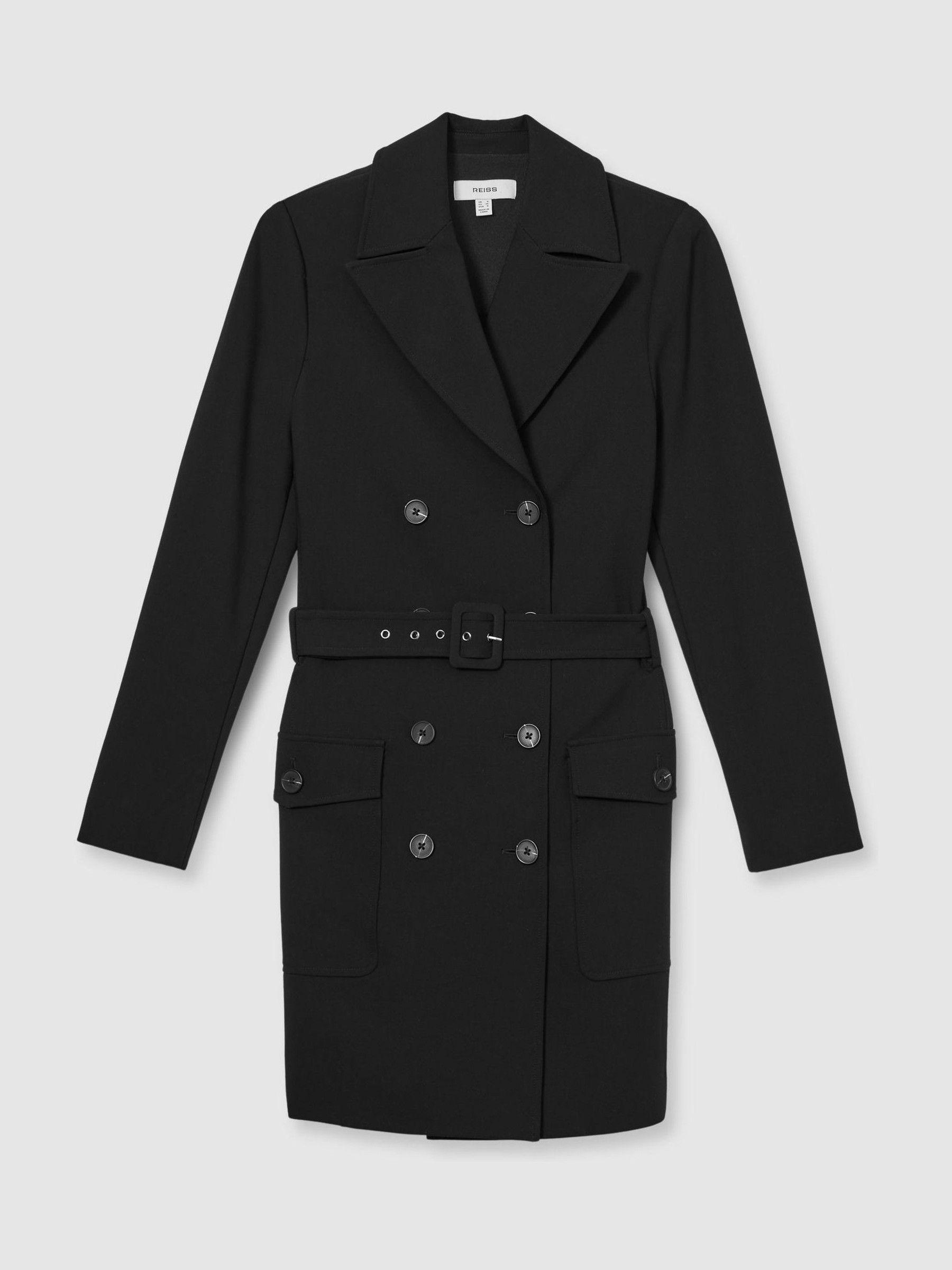 Structured Suit Midi Dress in Black Product Image