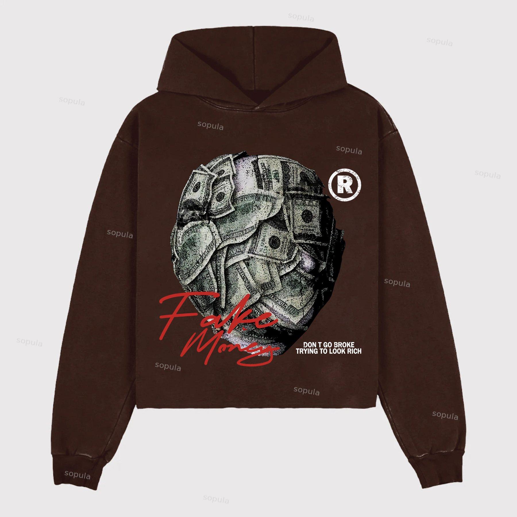 Sopula Don't Go Broke Trying To Look Rich Graphics Pocket Hoodie Product Image
