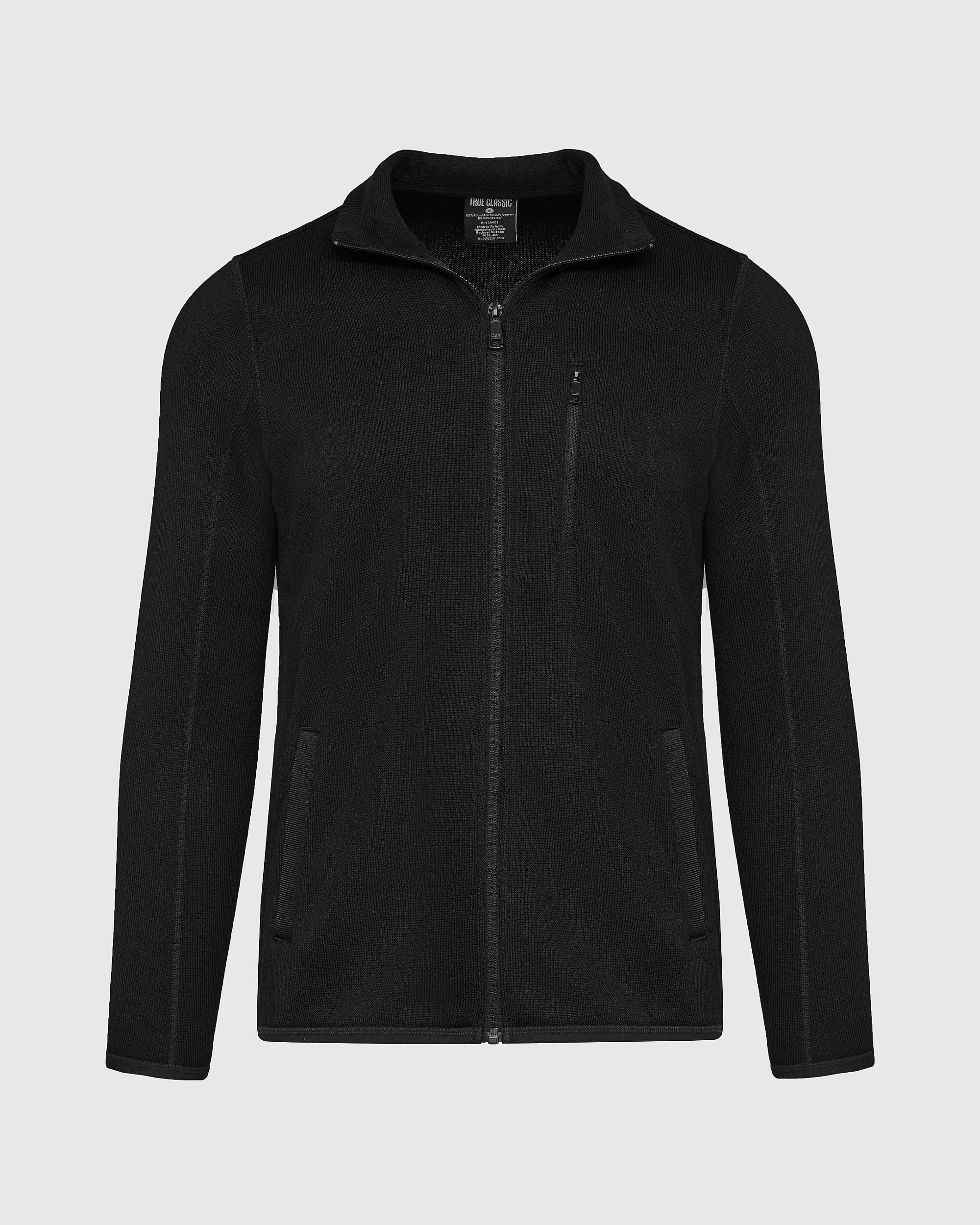Black Sweater Fleece Jacket Product Image