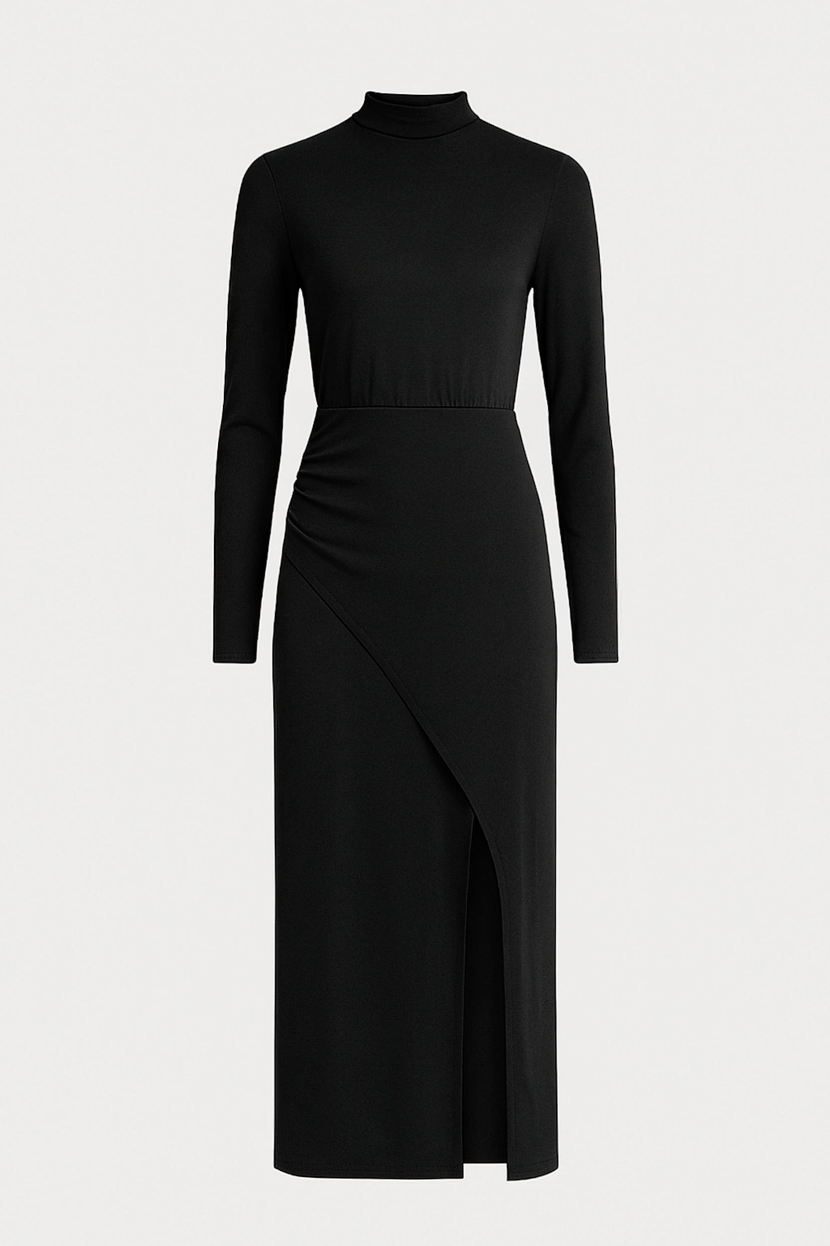 Suki Mock-Neck Side-Slit Dress Product Image