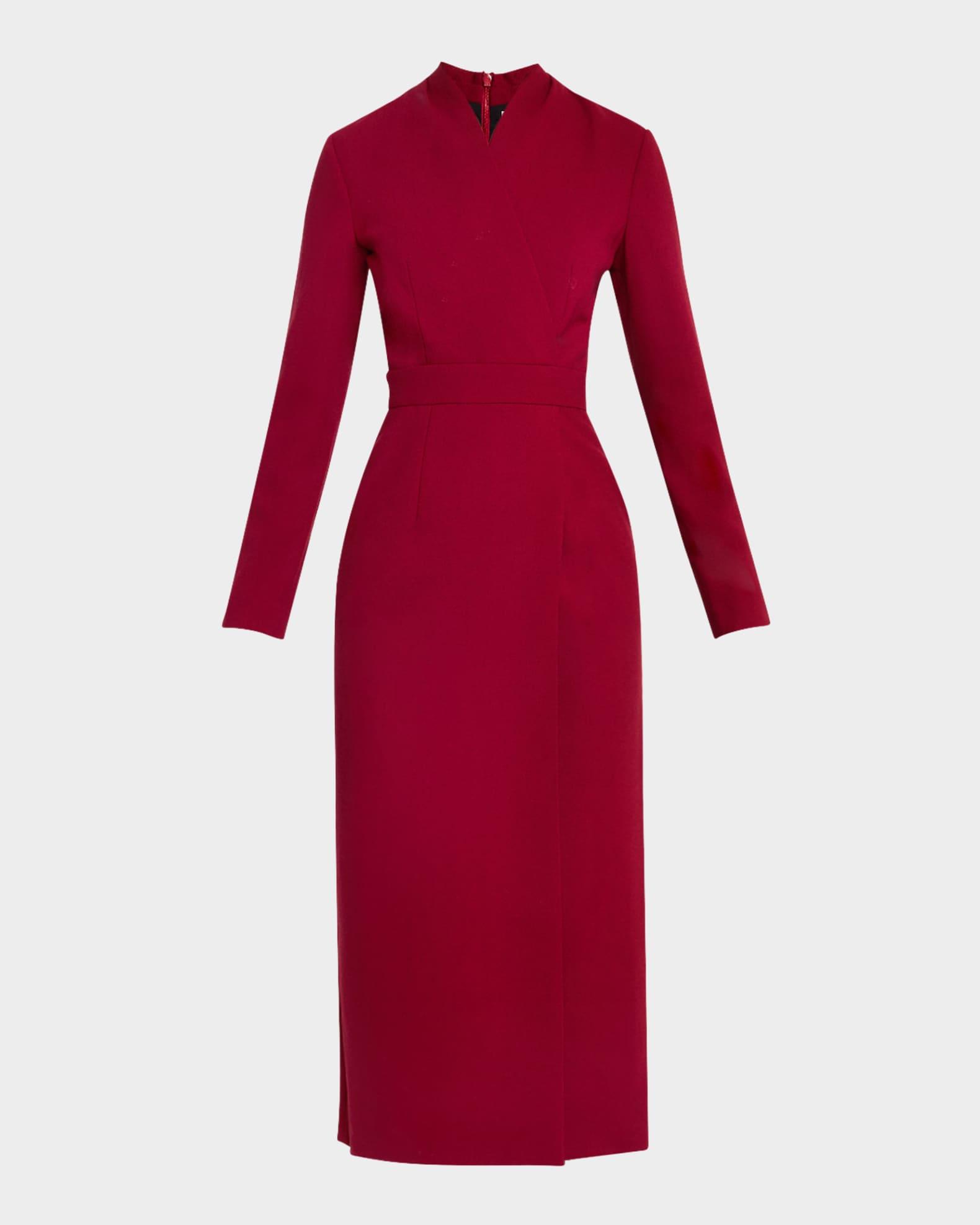 Eloise Stretch Wool Column Midi Dress Product Image