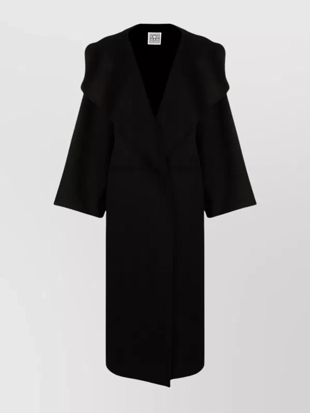 TOTÊME Toteme Signature Wool And Cashmere Coat In Black Product Image