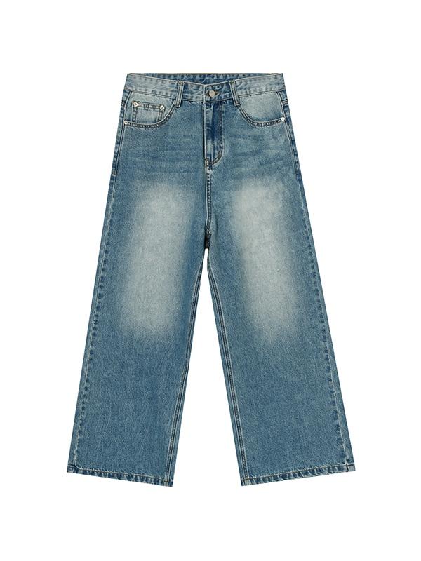 Men's Grind White Design Loose Jean Product Image