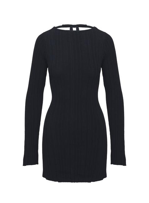 Mayok Long Sleeve Mini Dress Black Product Image