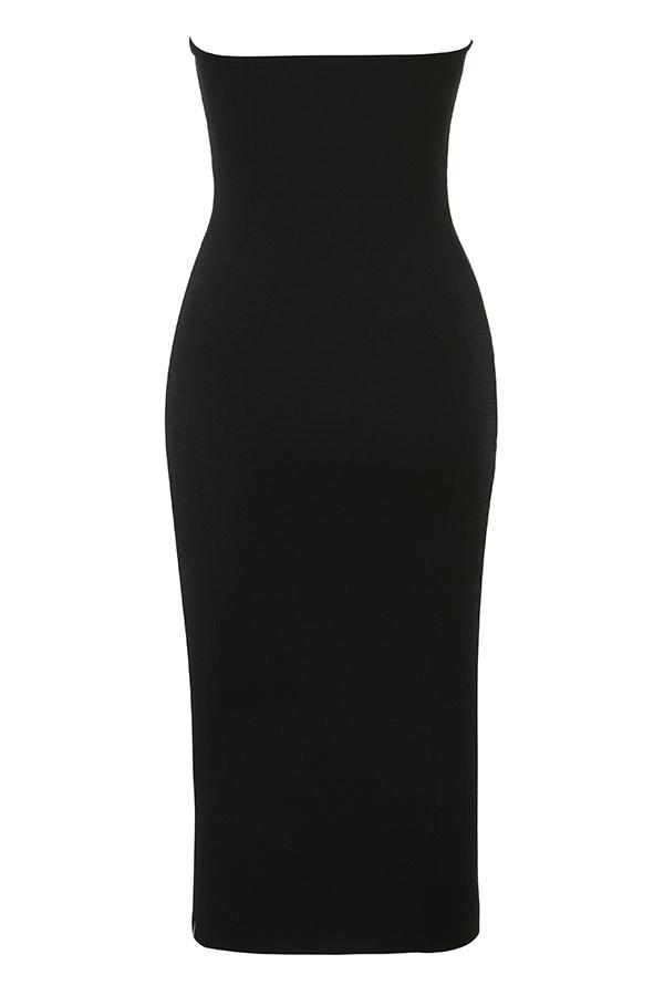 Magdalena  black strapless midi dress - sale Product Image