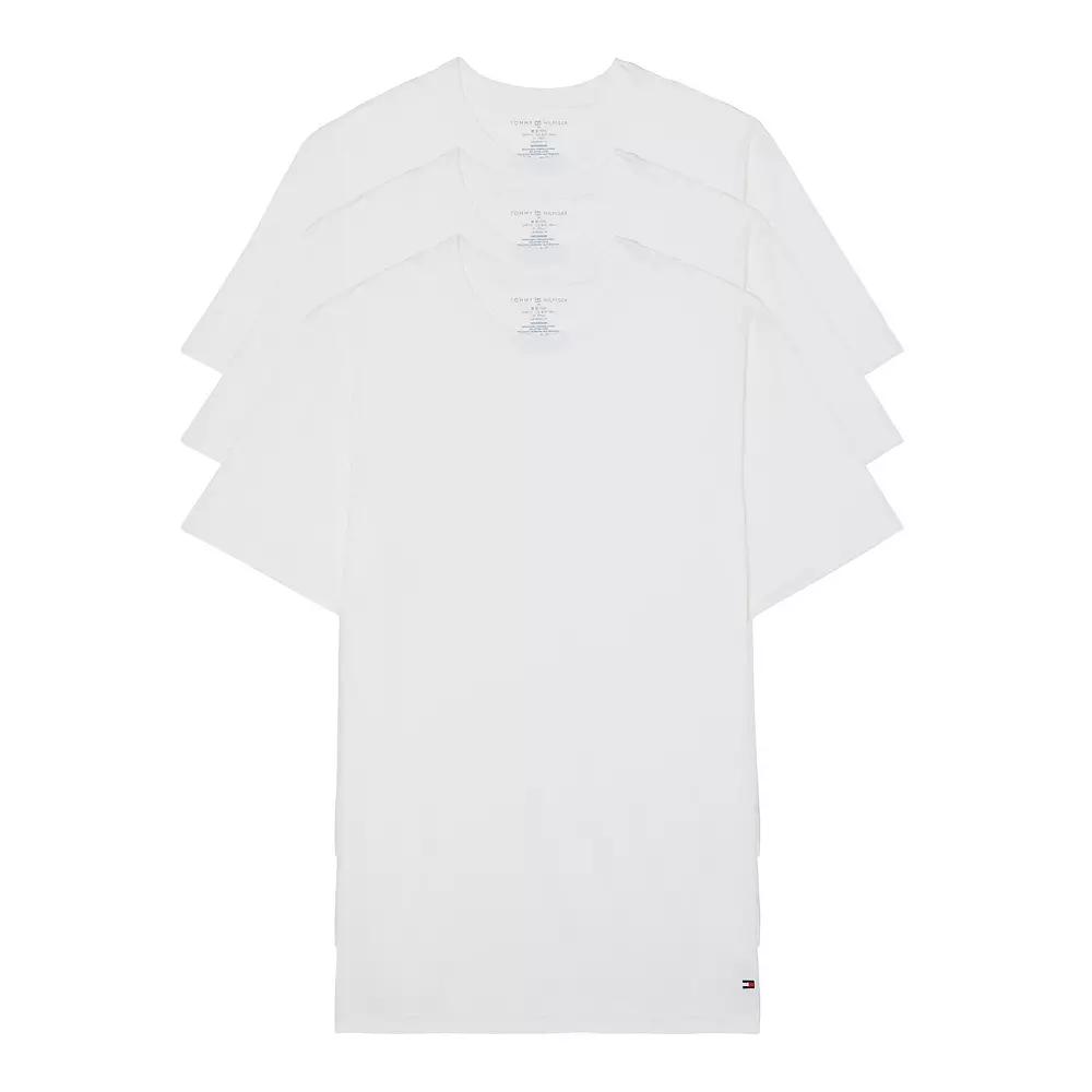Men's Tommy Hilfiger 3-pack Cotton Classic Crew Neck T-Shirt with Moisture Wicking, Size: Medium, White Product Image