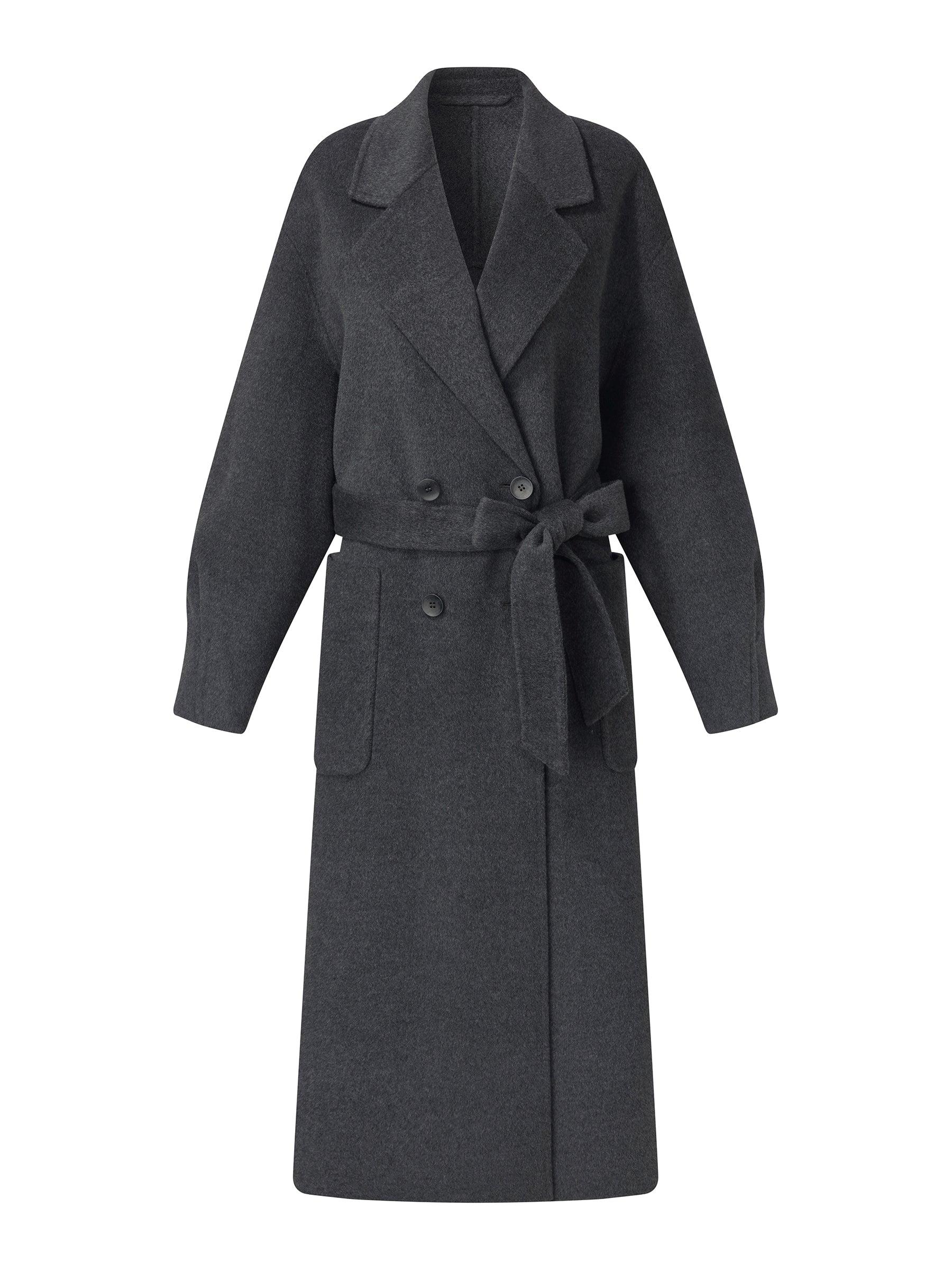 100% Wool Double-Faced Women Wrap Overcoat Product Image