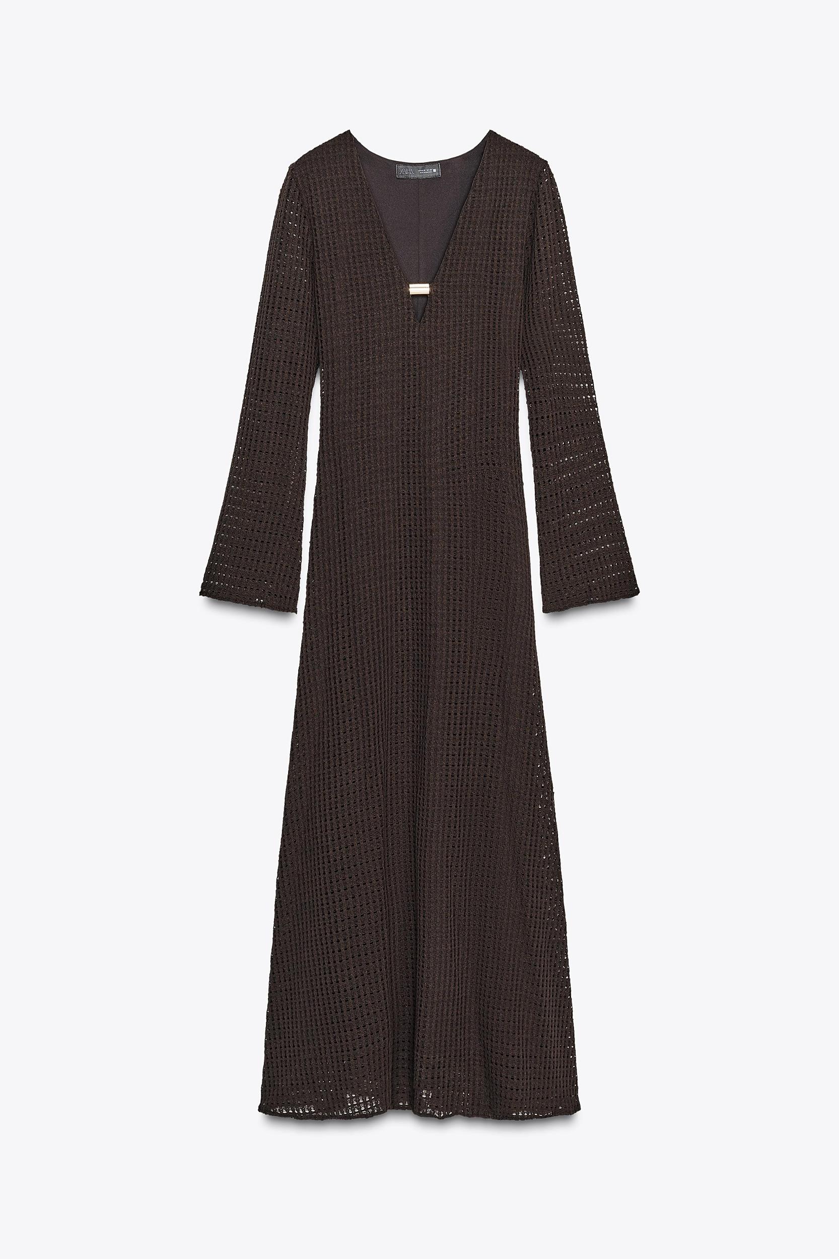 Plus Size Solid Metal Detail Midi Dress Deeppurplered Women Casual Belted V-neck Long Sleeve Curvy BloomChic 30/6X Product Image