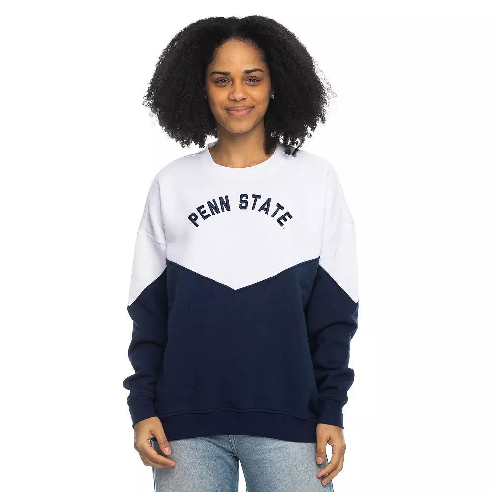 Women's ZooZatz White Penn State Nittany Lions Bestie Oversized Pullover Sweatshirt, Size: Small Product Image