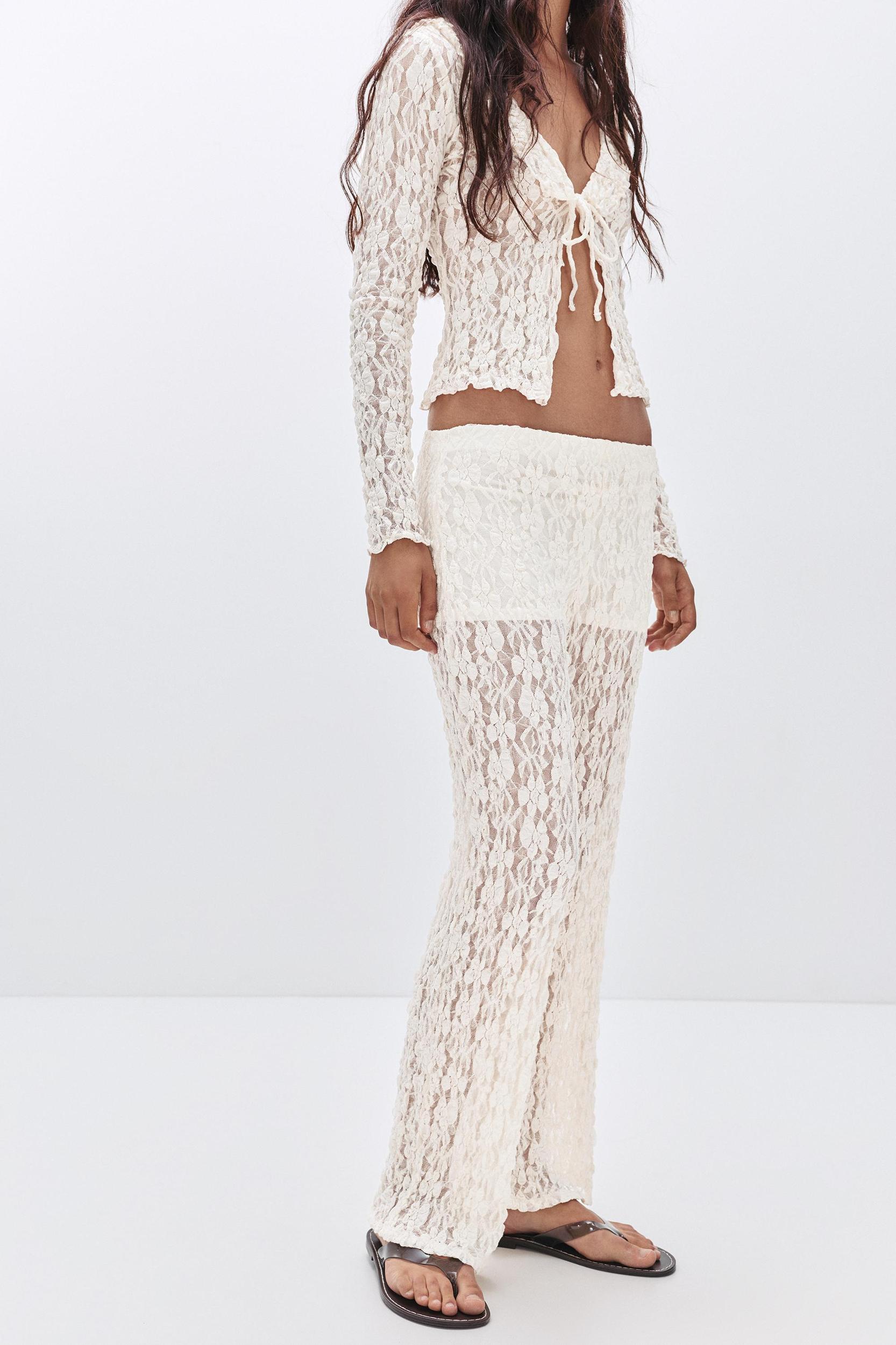 Lace bell bottom pants Product Image