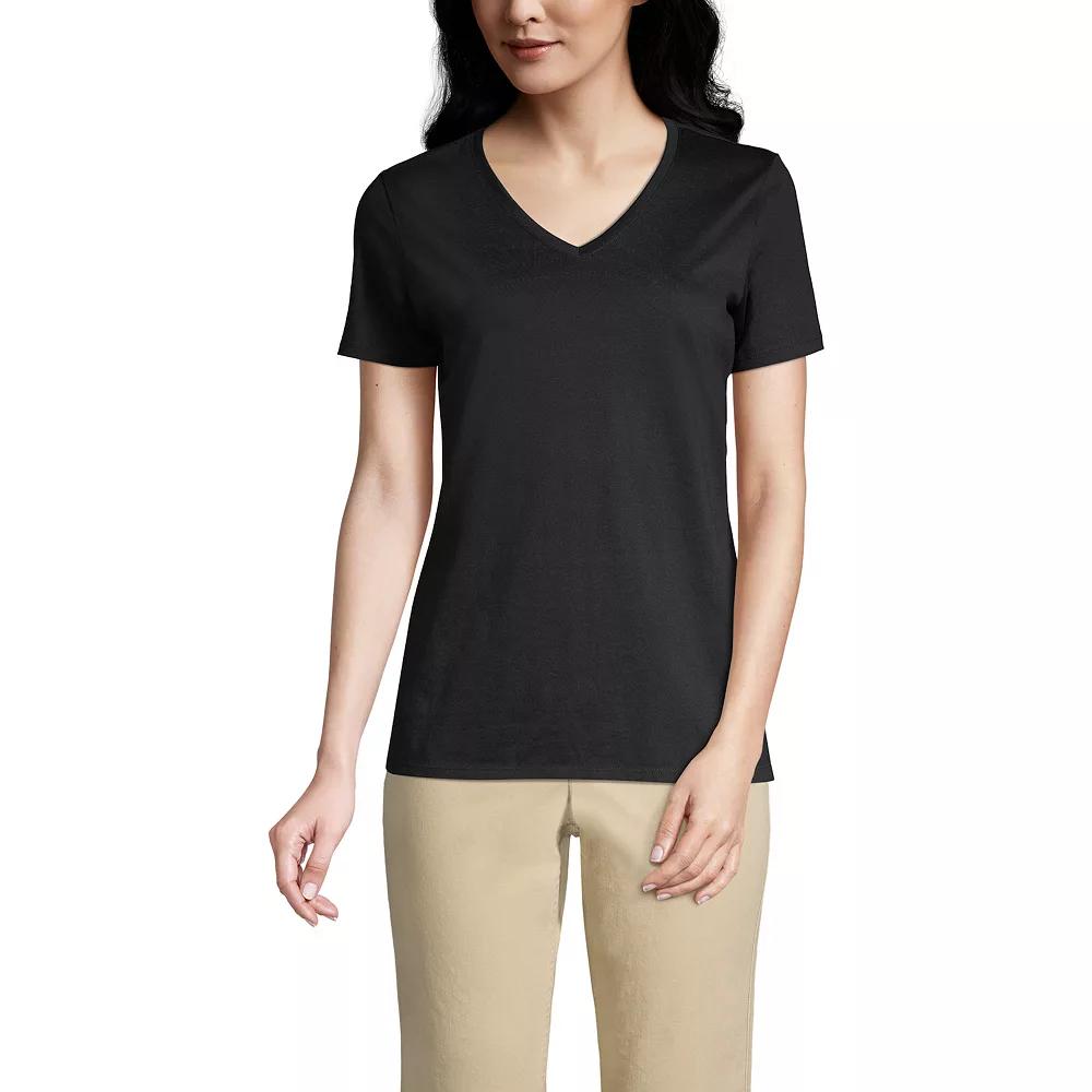 Petite Lands' End Relaxed-Fit Supima Cotton V-Neck Tee, Women's,  Product Image
