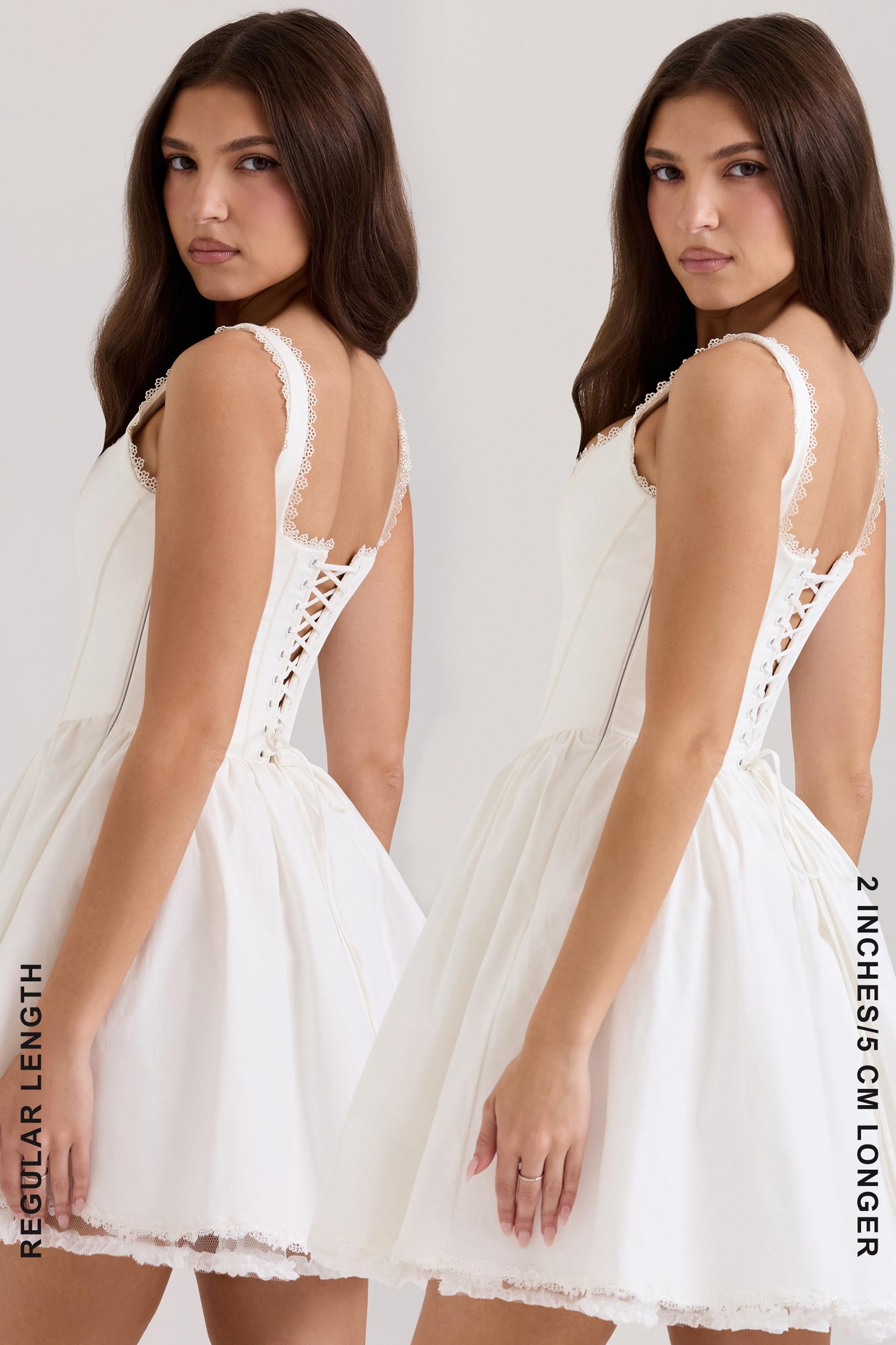 Letitia  white stretch cotton mini dress Product Image