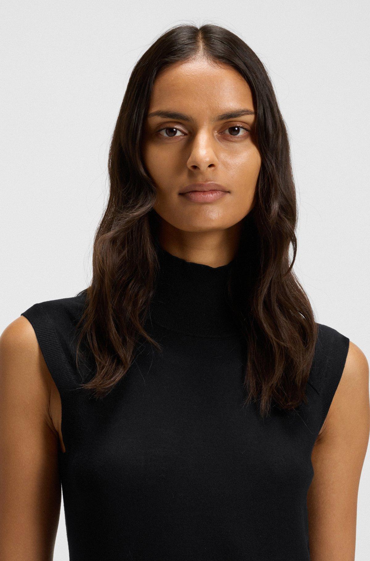 High-neck top in merino wool Product Image