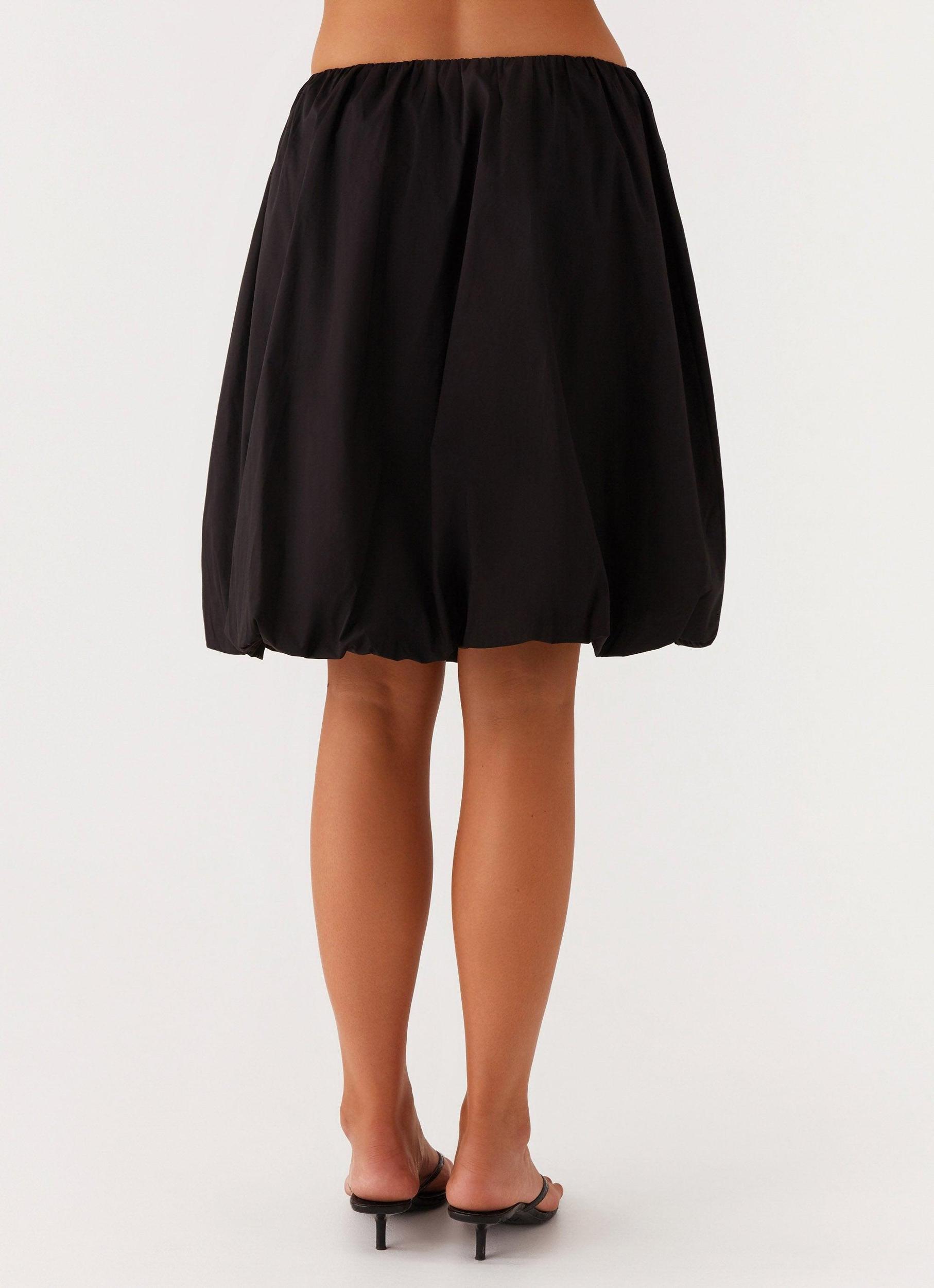 Make Way Bubble Midi Skirt - Black Product Image