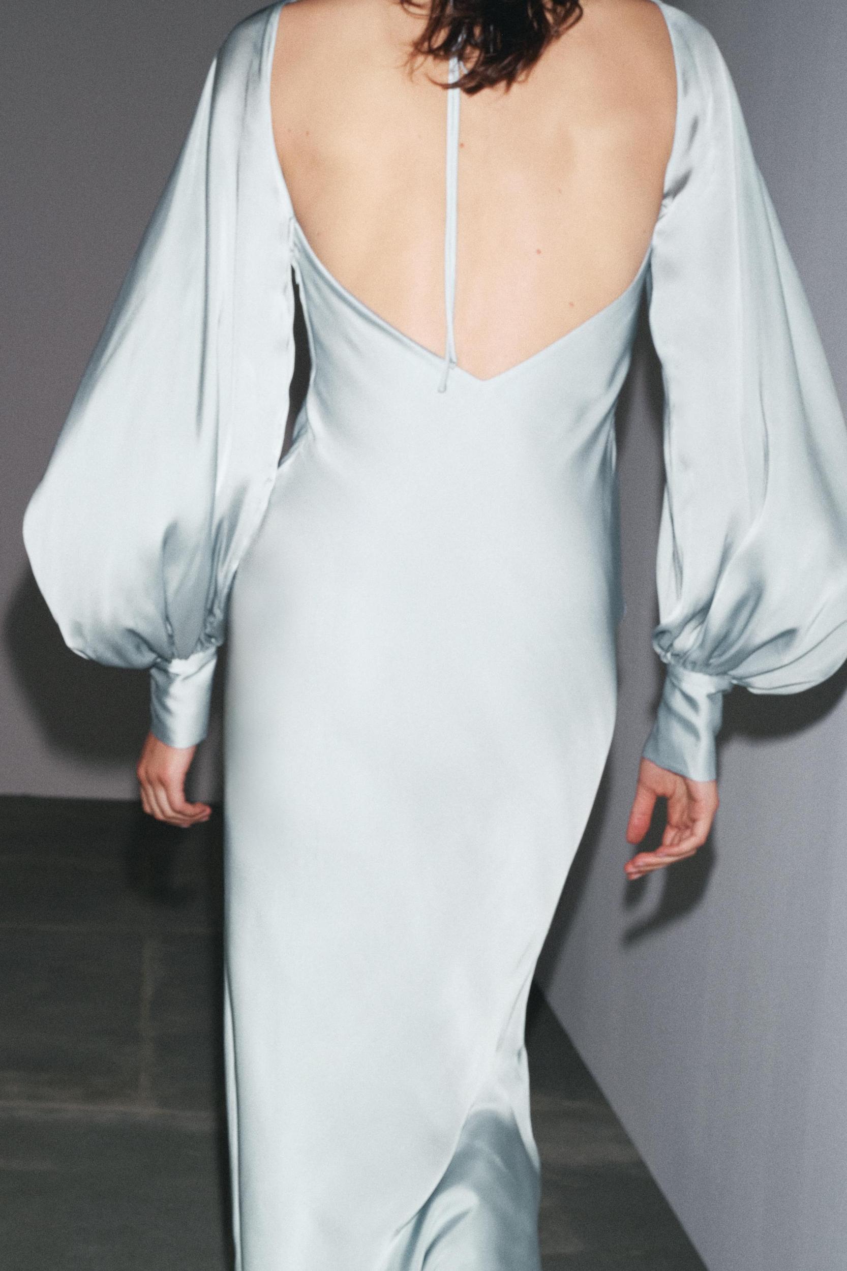 OPEN BACK SATIN EFFECT DRESS Product Image