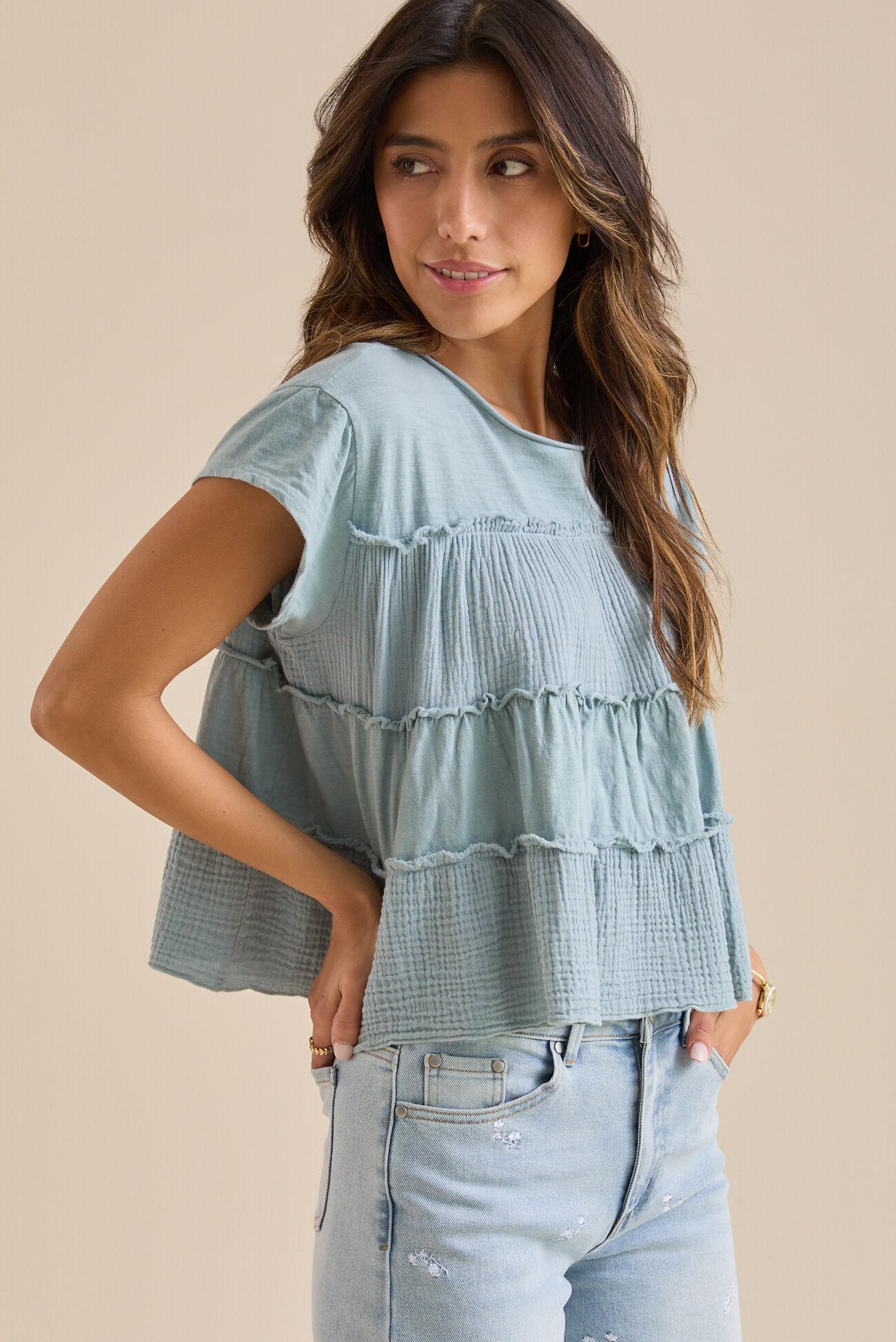 Avi Ruffled Babydoll Top Product Image