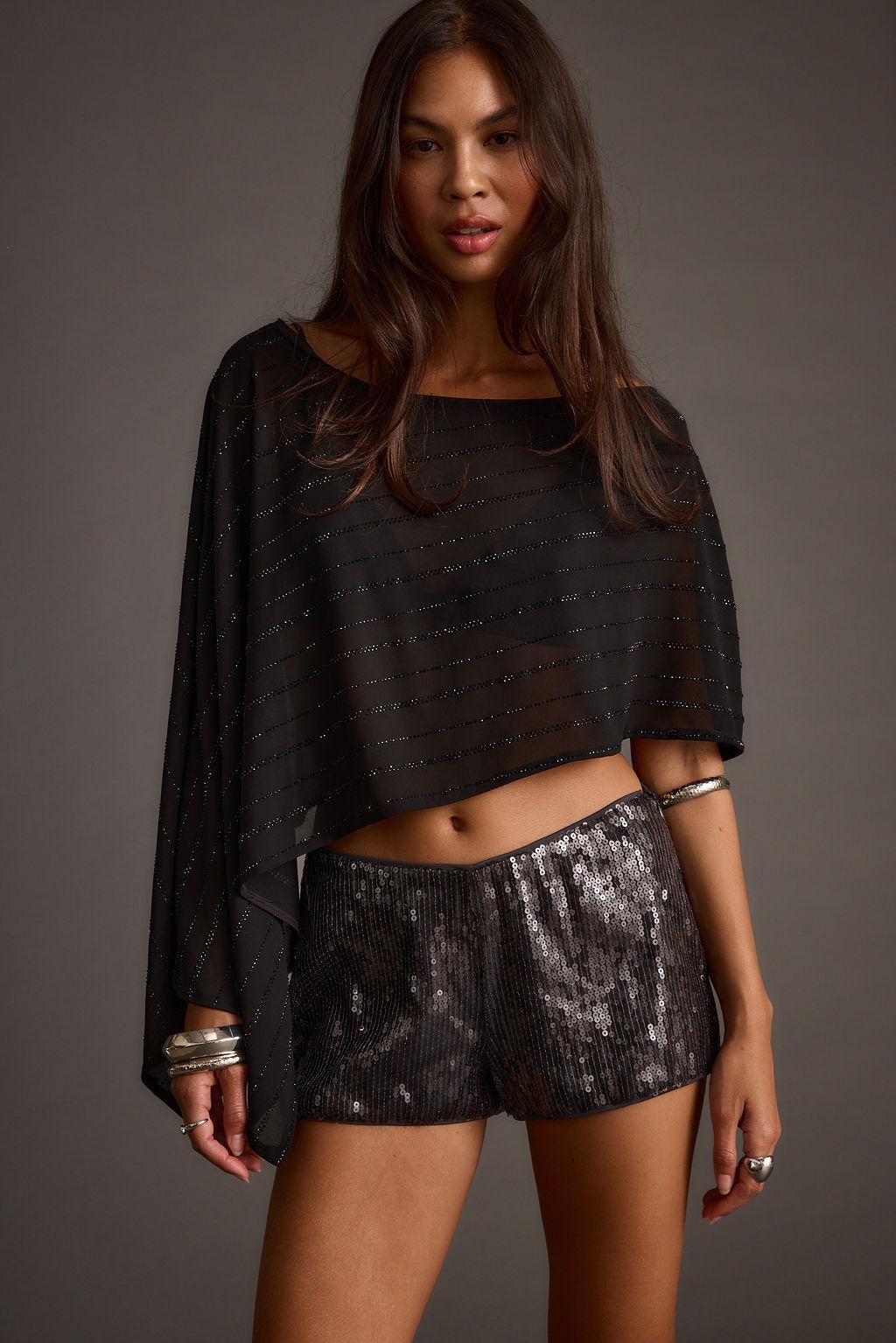 Oasis Black Rhinestone Shawl Product Image