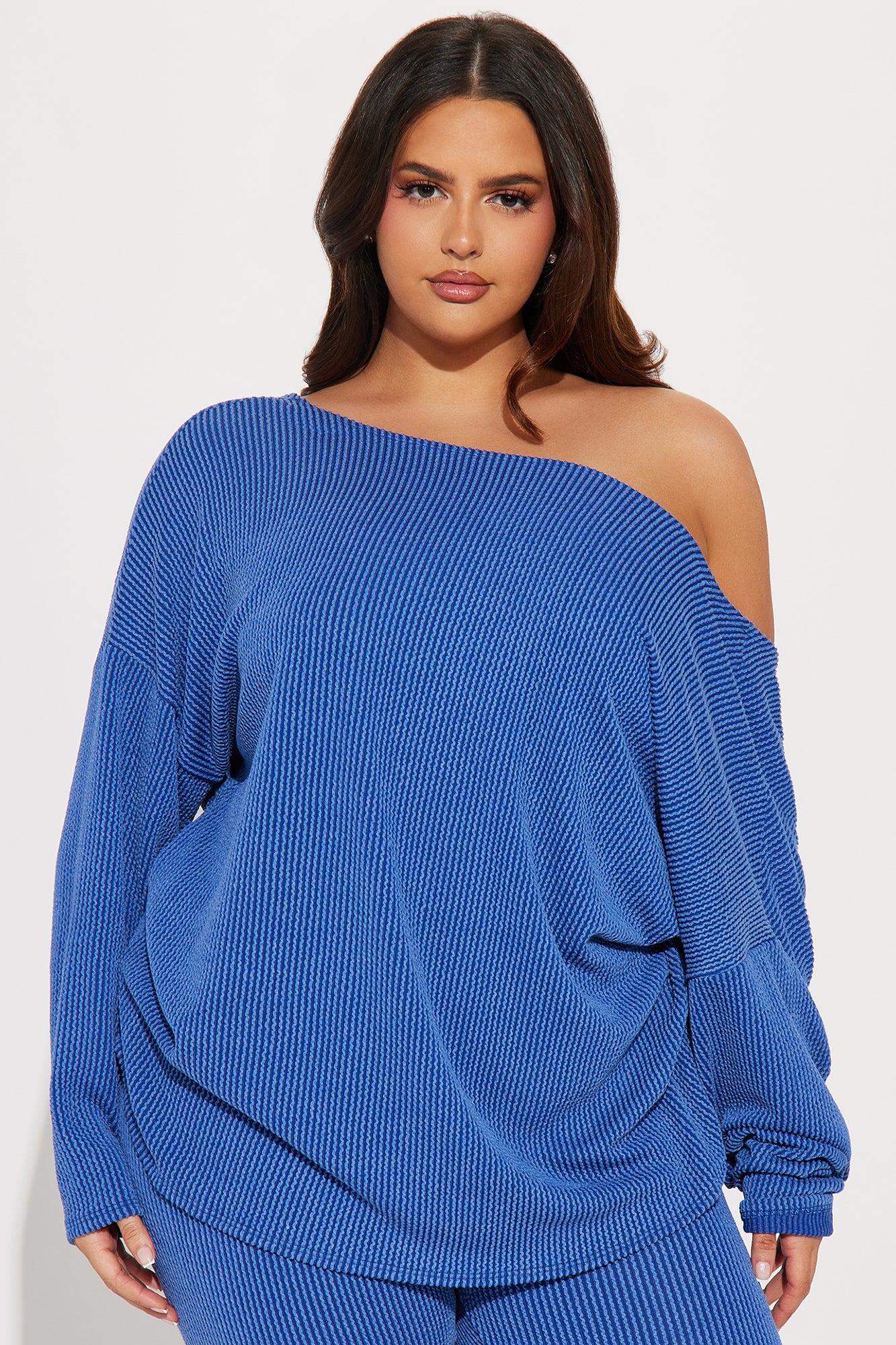 Don't Get Twisted Ribbed Legging Set - Blue Product Image