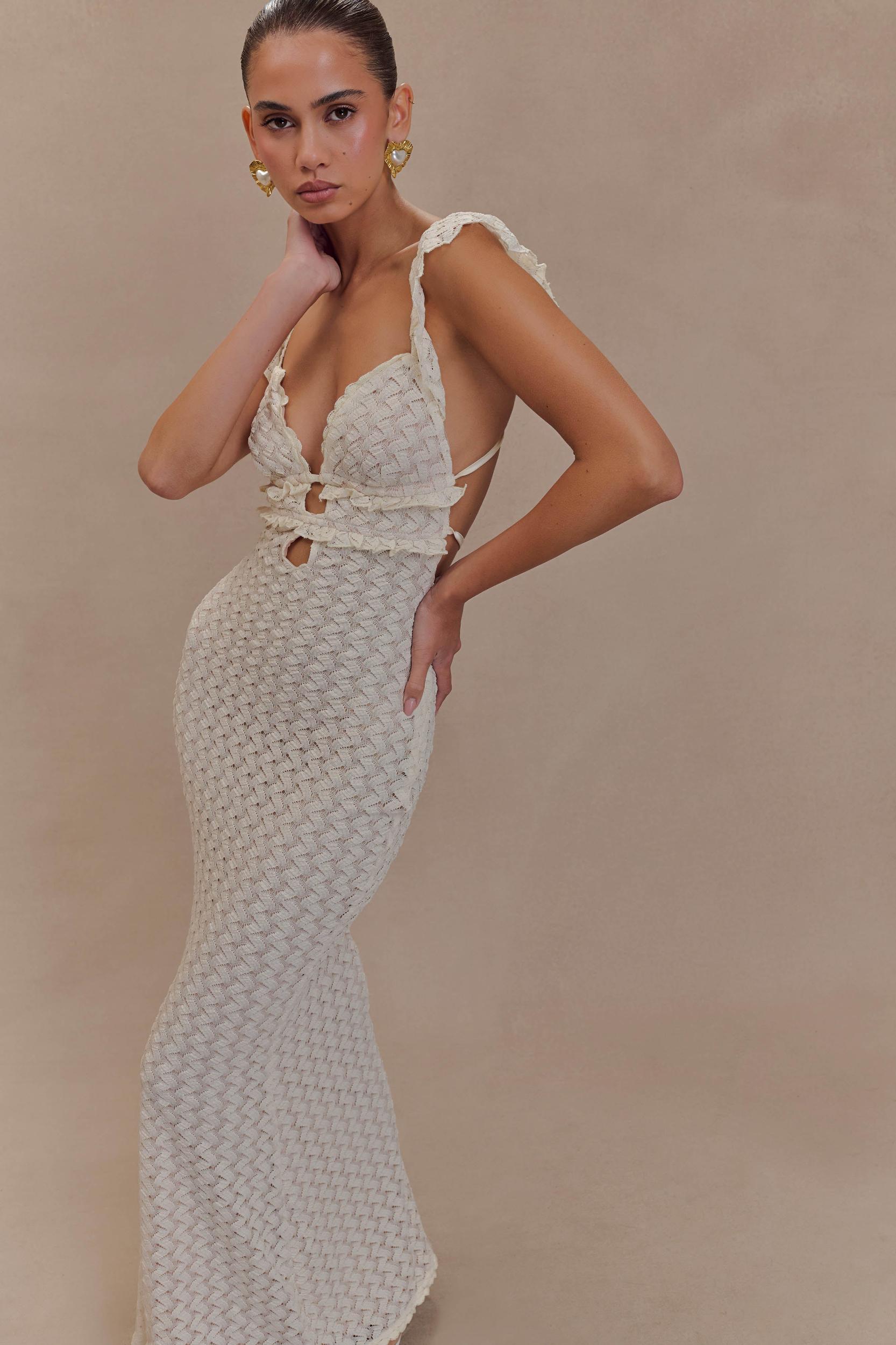 Ezra Lace Maxi Dress - Ivory Product Image
